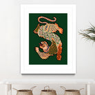Asiantiger Green by Arty Guava on GIANT ART - illustration green background