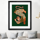 Asiantiger Green by Arty Guava on GIANT ART - illustration green background