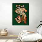 Asiantiger Green by Arty Guava on GIANT ART - illustration green background