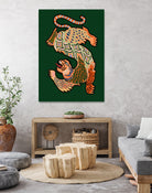 Asiantiger Green by Arty Guava on GIANT ART - illustration green background