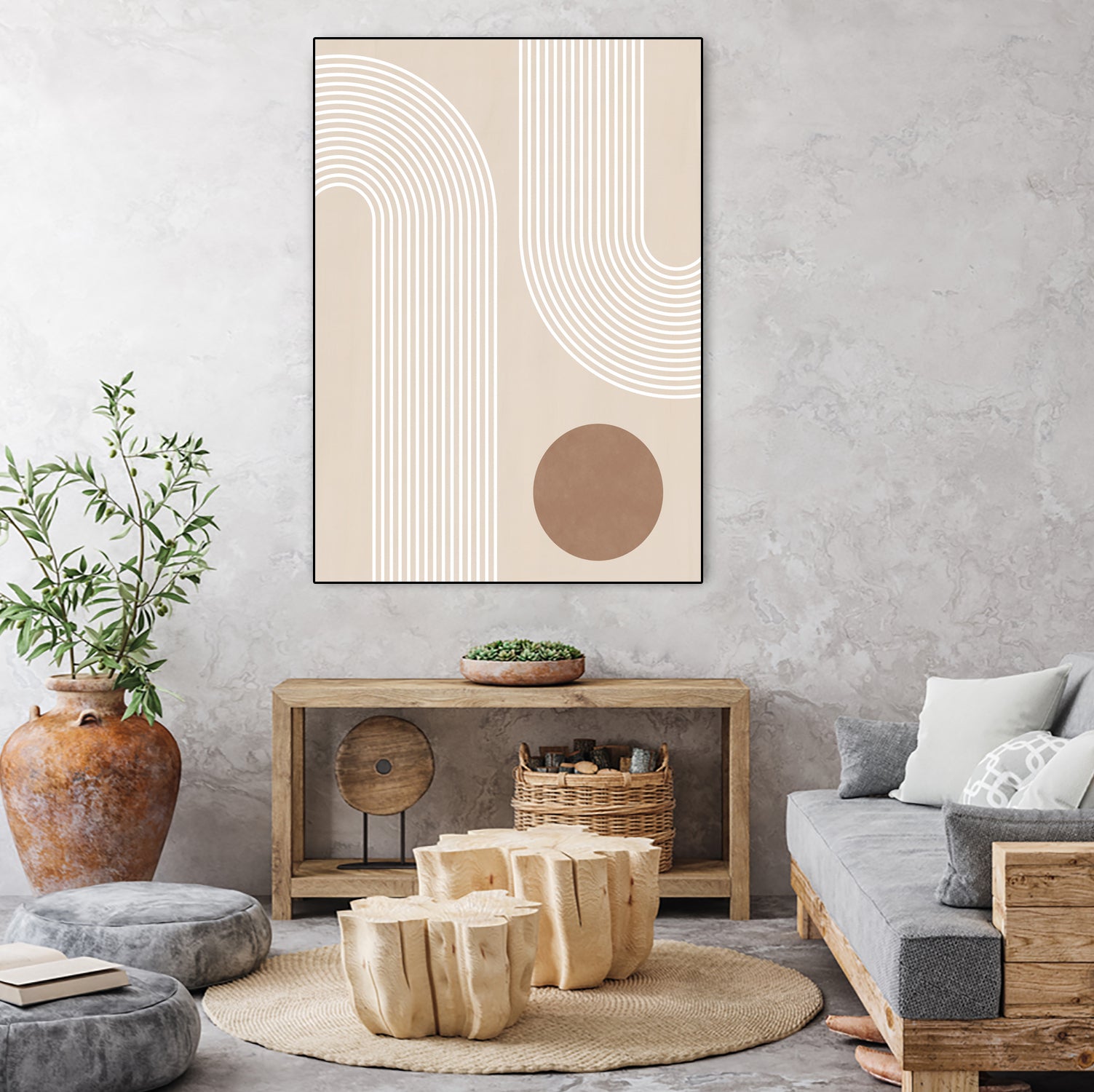 Beige Arc Poster by Elena Ristova on GIANT ART - abstract abstract