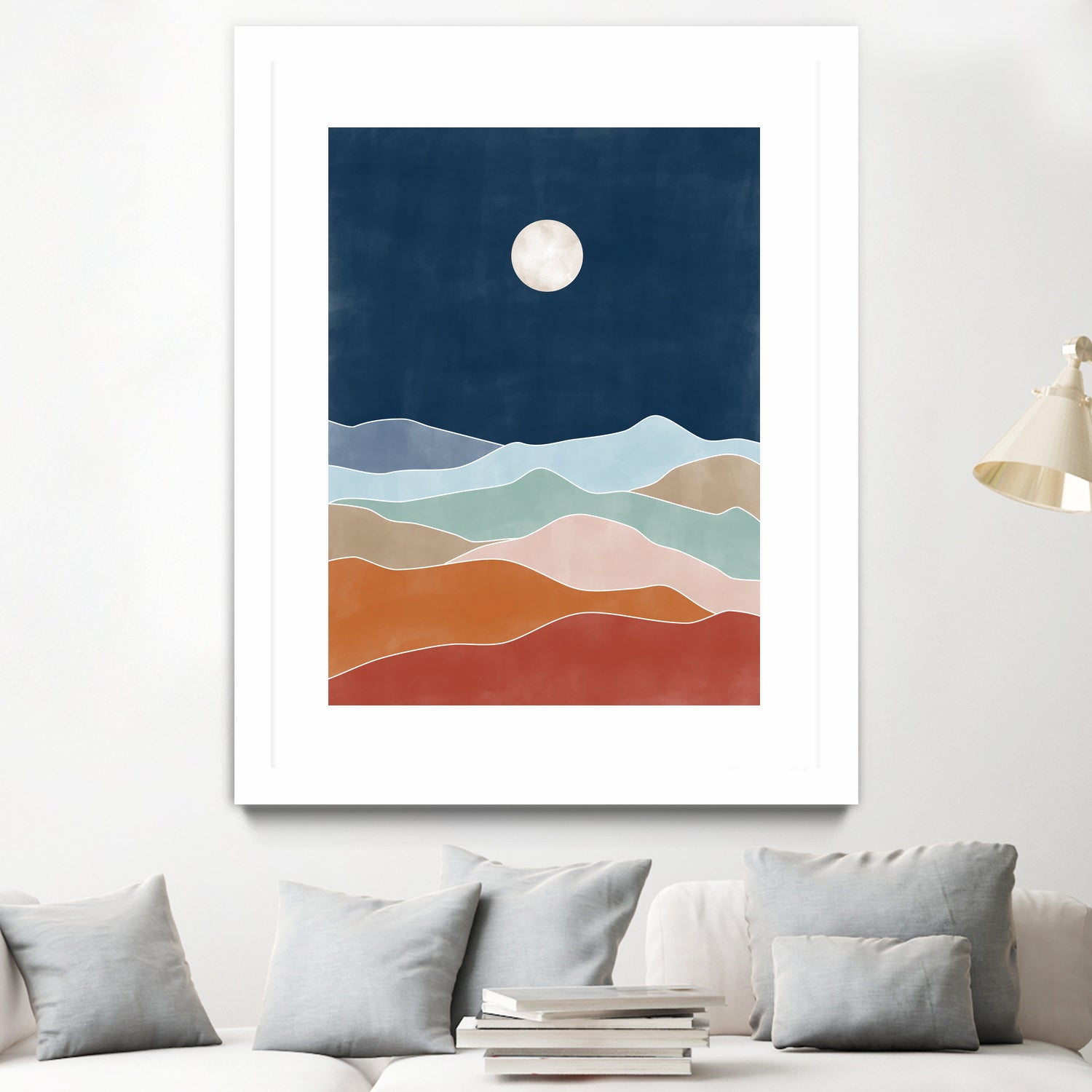 Moonlit Hill Scape by Elena Ristova on GIANT ART - abstract abstract