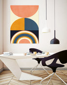 Rainbow Plus Shapes  Blue Mustard10 by Ana Rut Bre on GIANT ART - abstract abstract