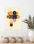 Rainbow Plus Shapes  Blue Mustard8 by Ana Rut Bre on GIANT ART - abstract abstract