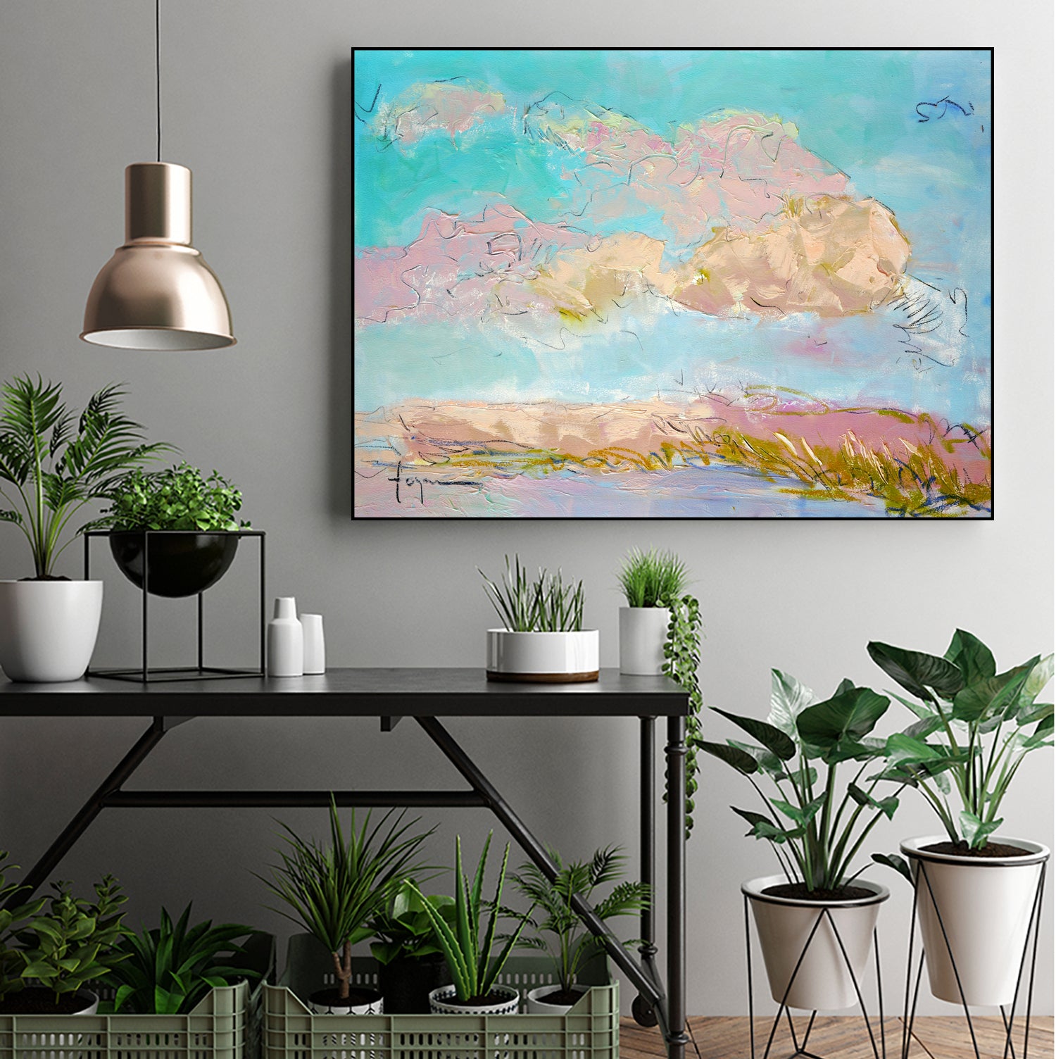Pastel Sky Drift by Dorothy Fagan on GIANT ART - illustration abstract landscape painting