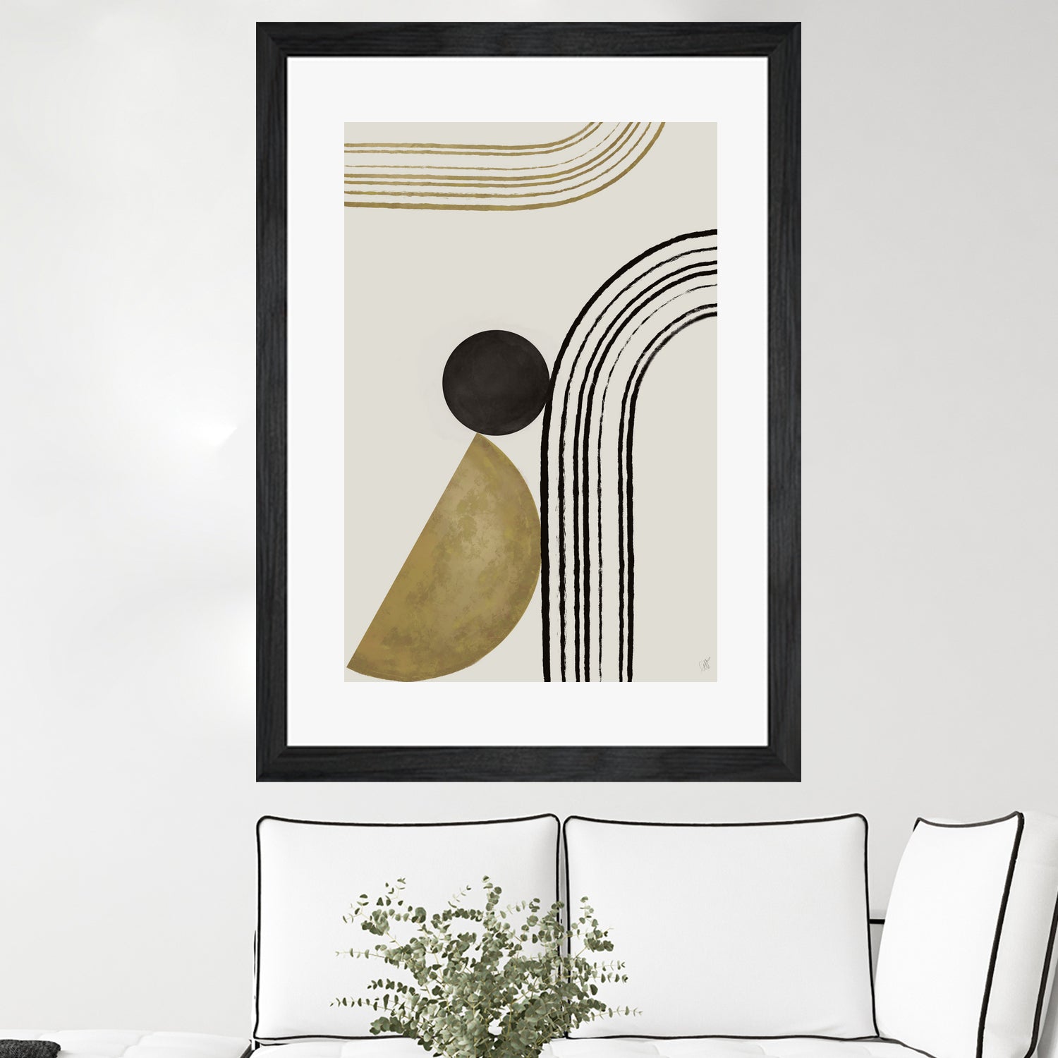 Scandi Gold Abstract by Anne-Marie on GIANT ART - abstract scandinavian style