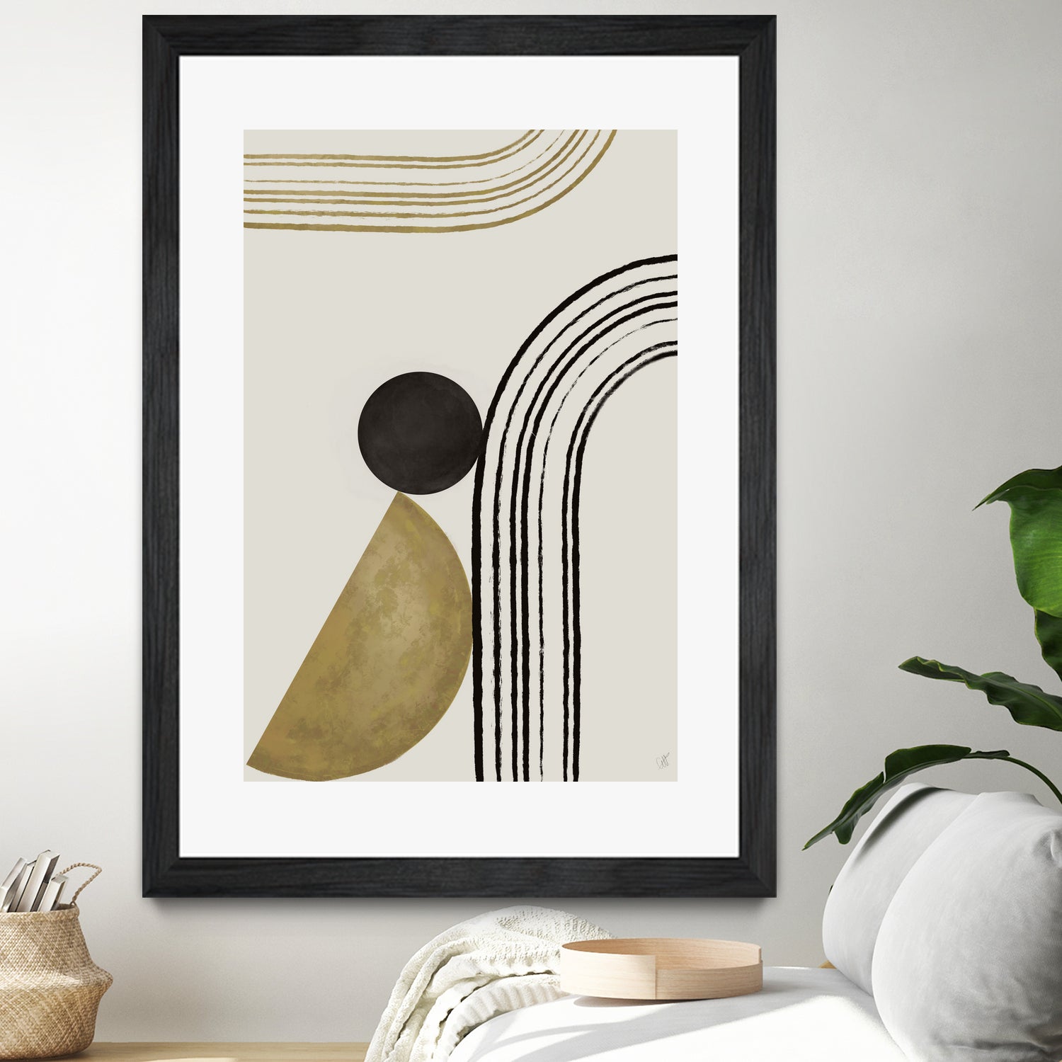 Scandi Gold Abstract by Anne-Marie on GIANT ART - abstract scandinavian style