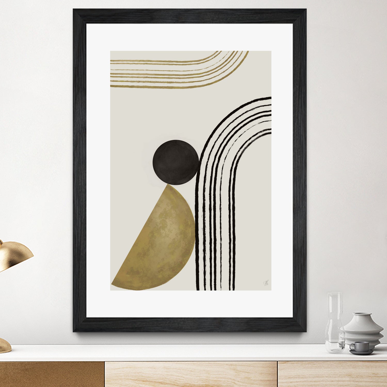 Scandi Gold Abstract by Anne-Marie on GIANT ART - abstract scandinavian style