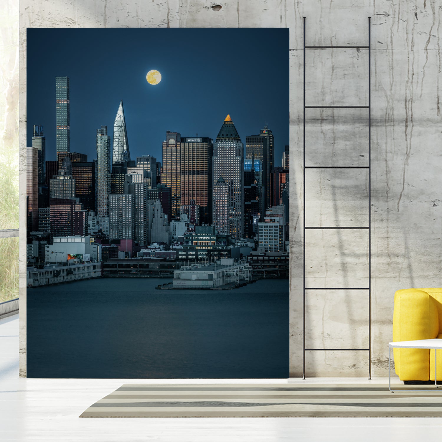 Lunar Elegance over Manhattan by Wei (David) Dai on GIANT ART - landscape usa