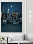 Lunar Elegance over Manhattan by Wei (David) Dai on GIANT ART - landscape usa