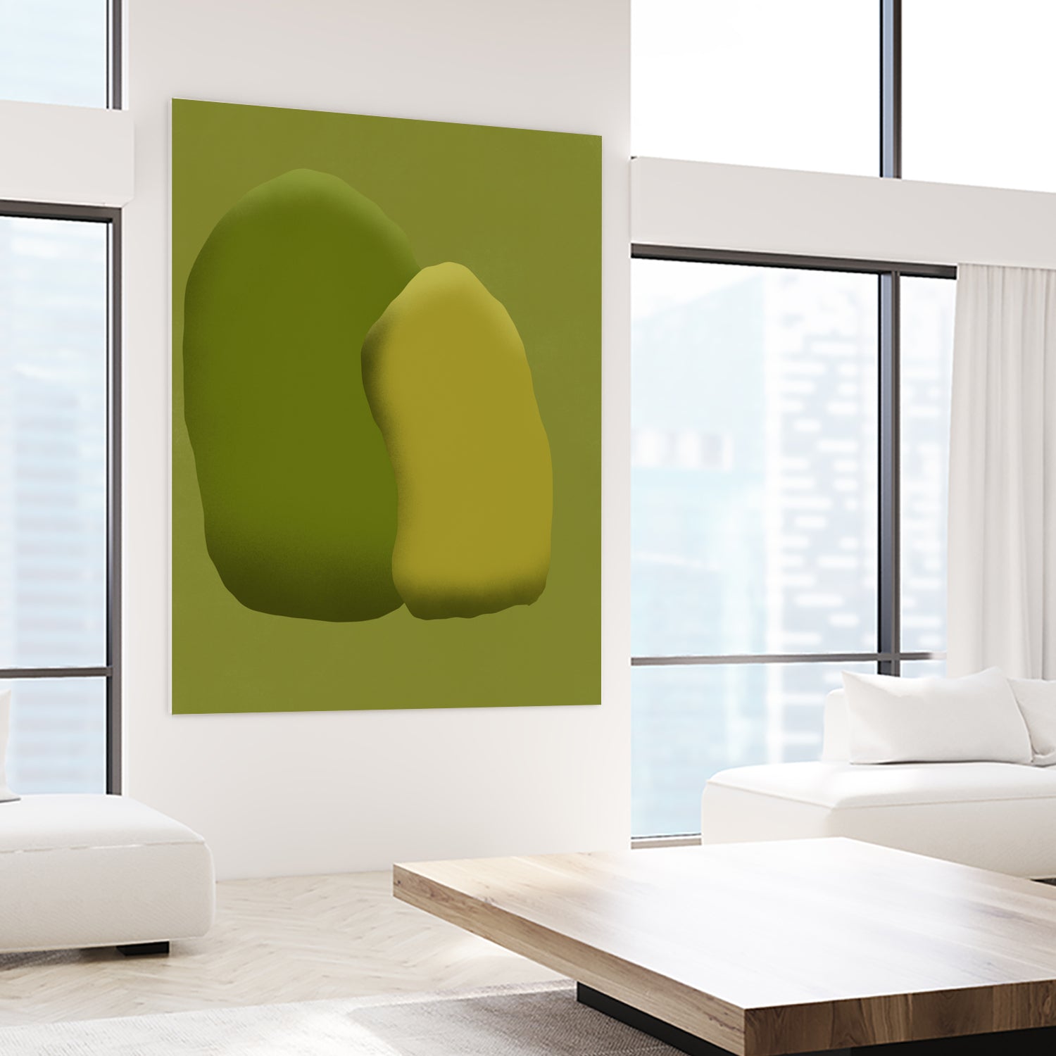 Stacking stone in green by Little on GIANT ART - illustration green