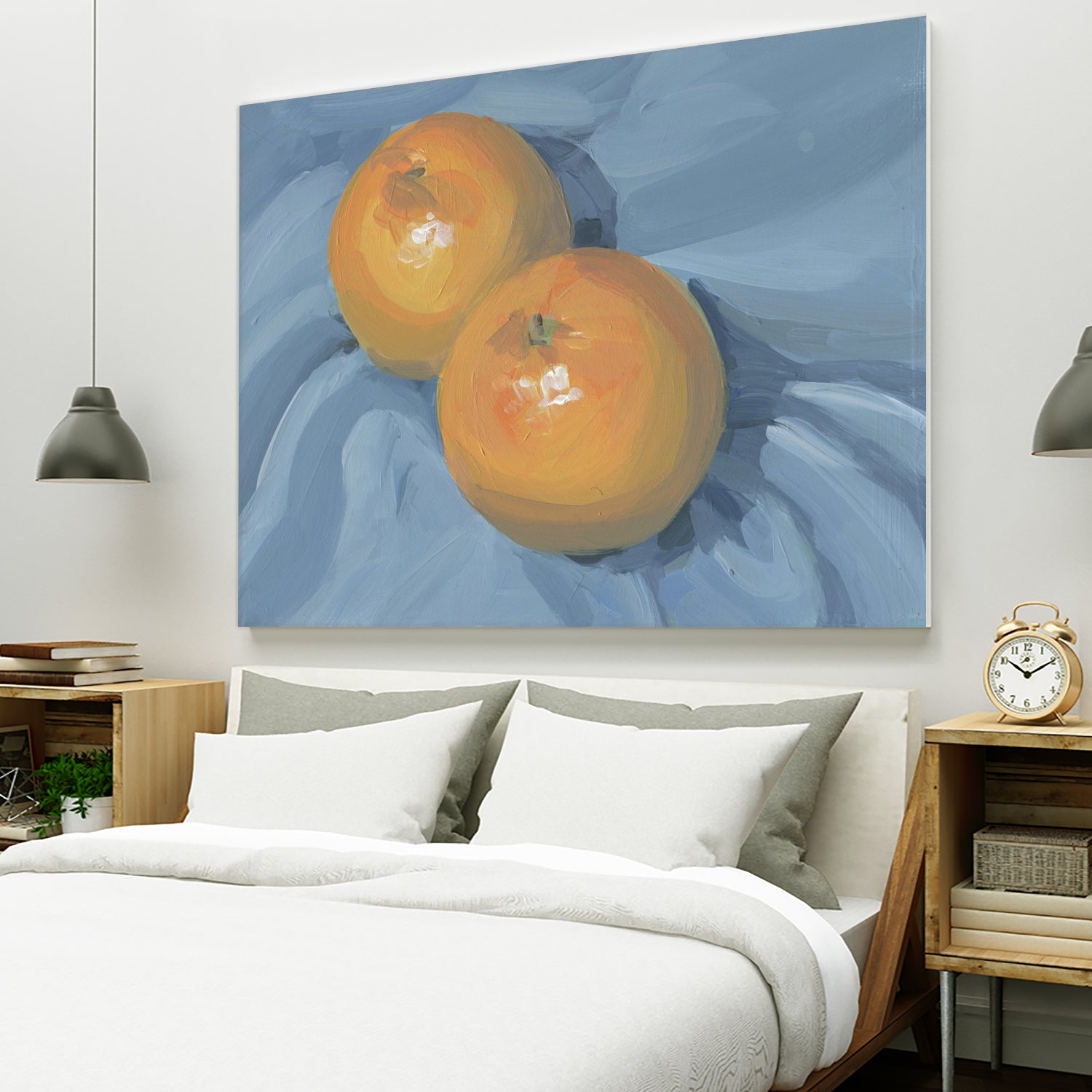 Oranges on Blue by Carrie on GIANT ART - illustration painterly