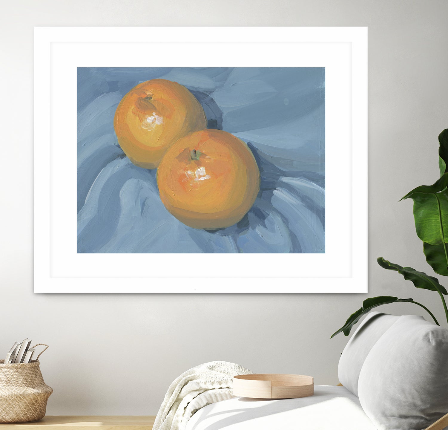 Oranges on Blue by Carrie on GIANT ART - illustration painterly