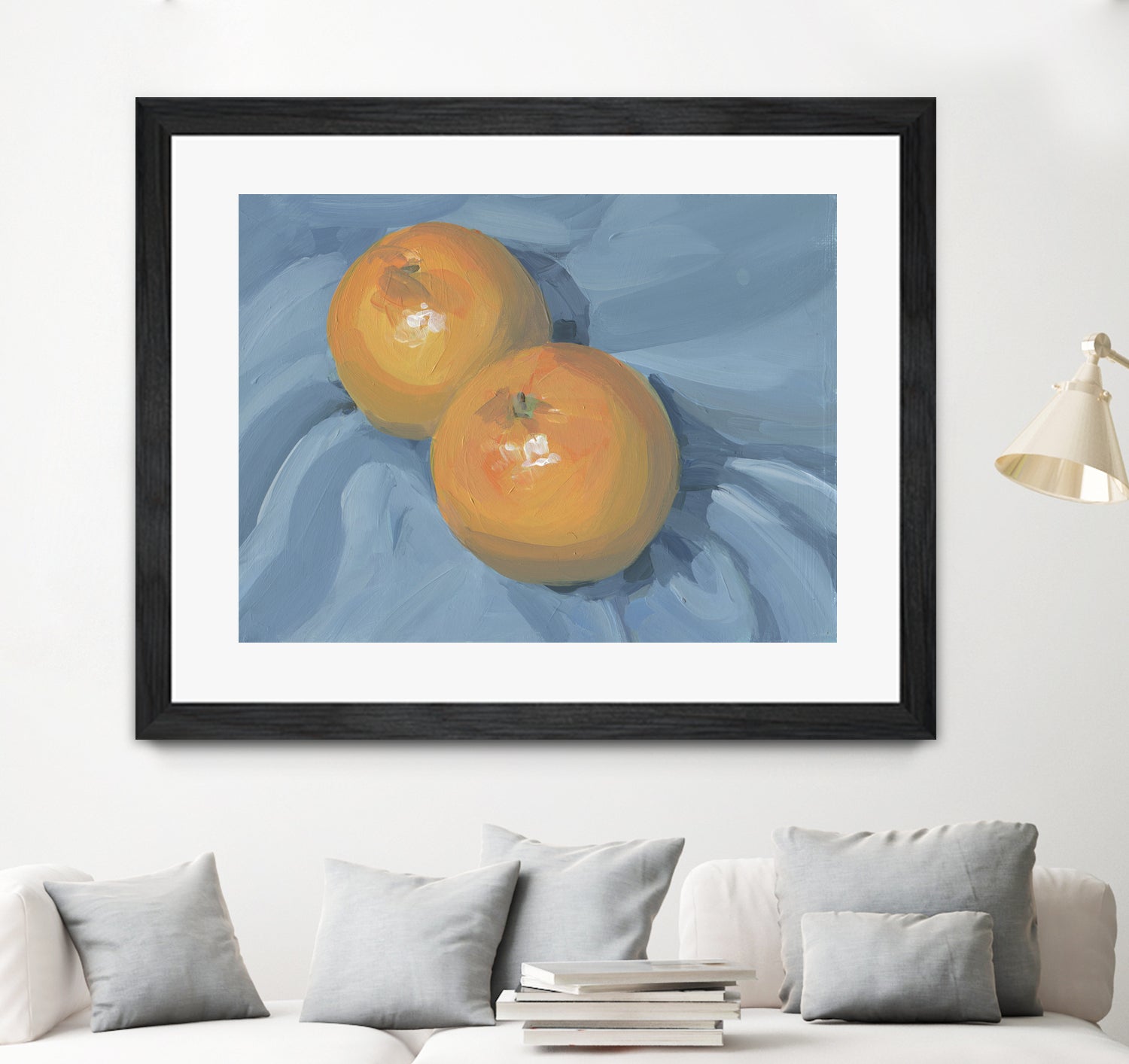 Oranges on Blue by Carrie on GIANT ART - illustration painterly