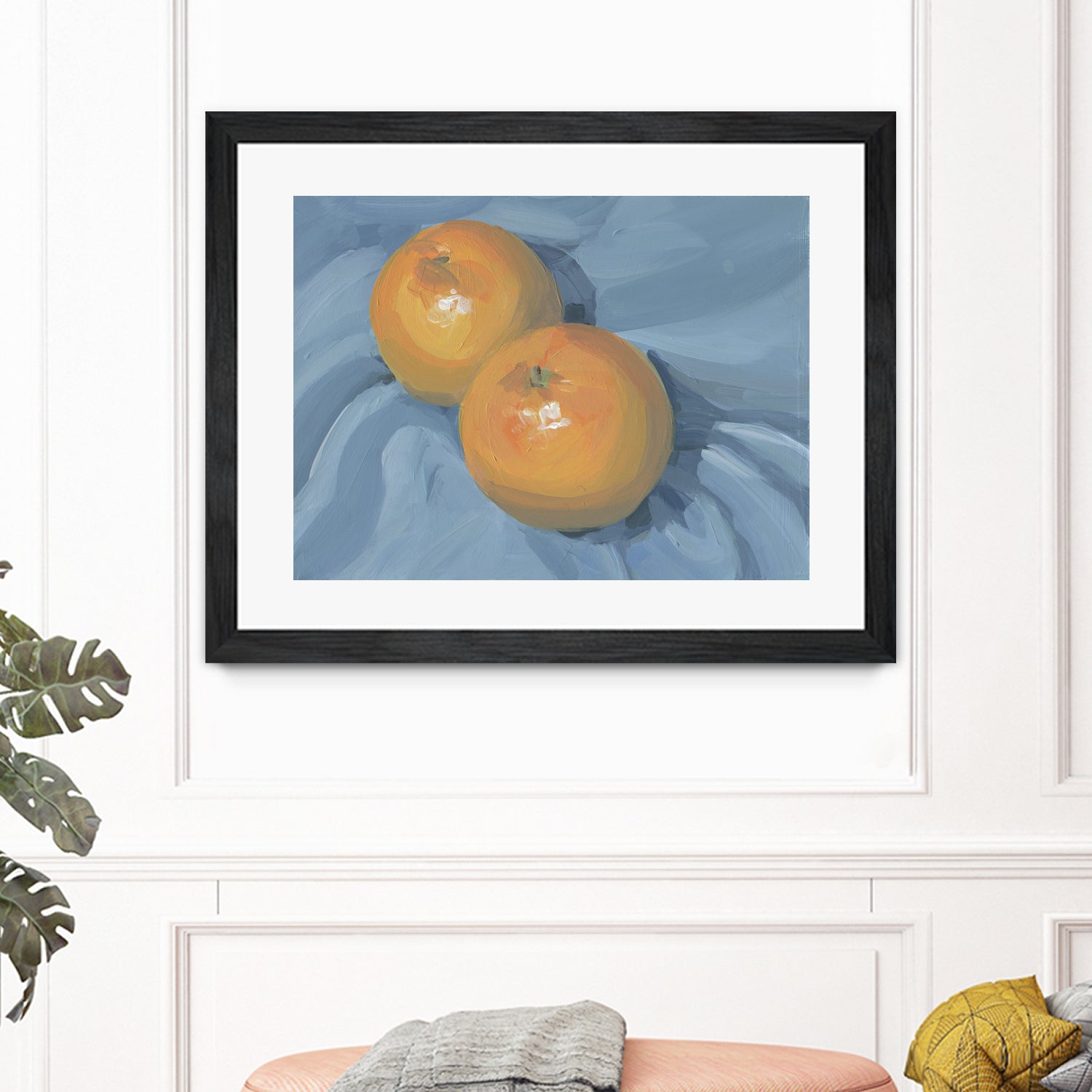 Oranges on Blue by Carrie on GIANT ART - illustration painterly