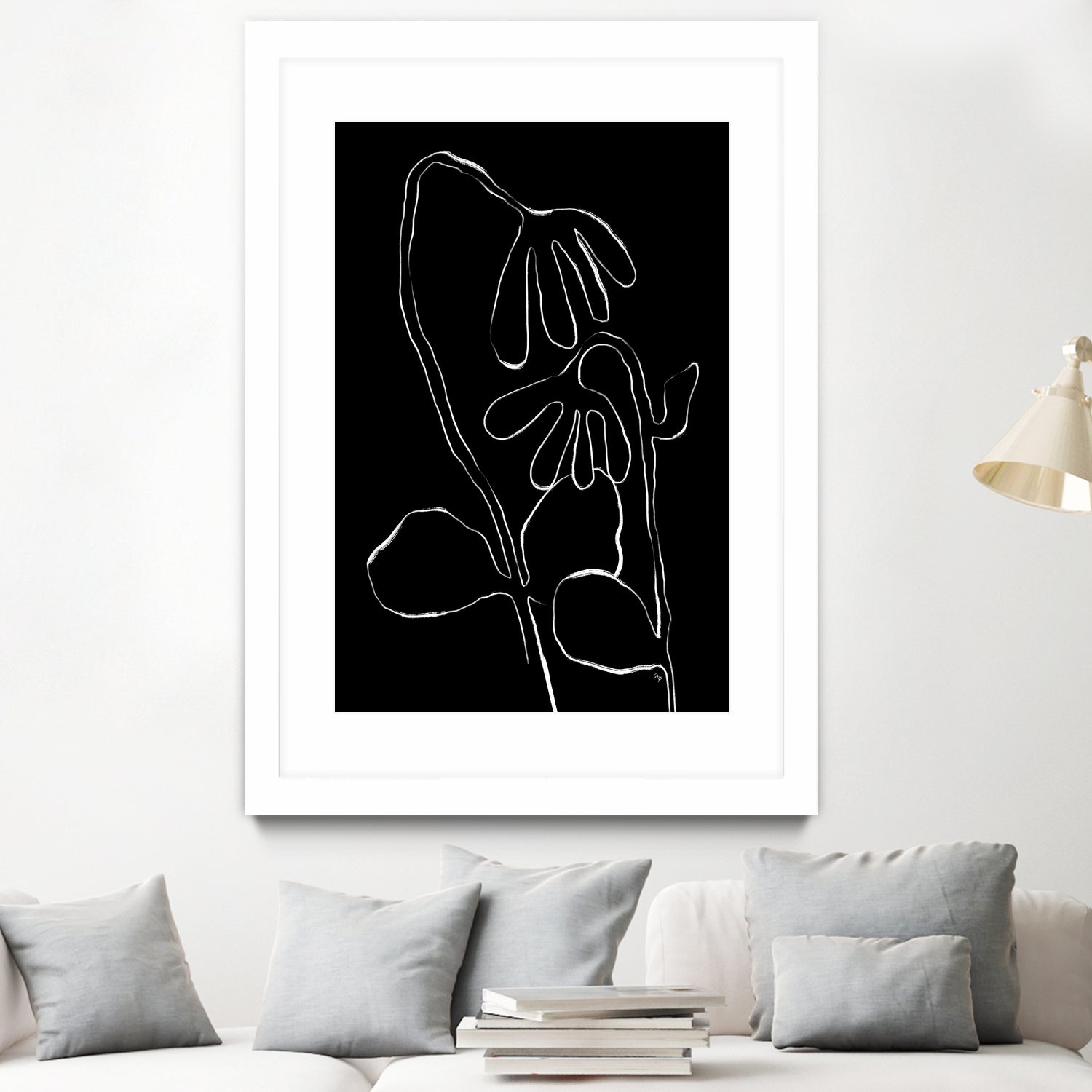 Flower and Leaves Sketch by Martina on GIANT ART - flowers and plants monochrome art