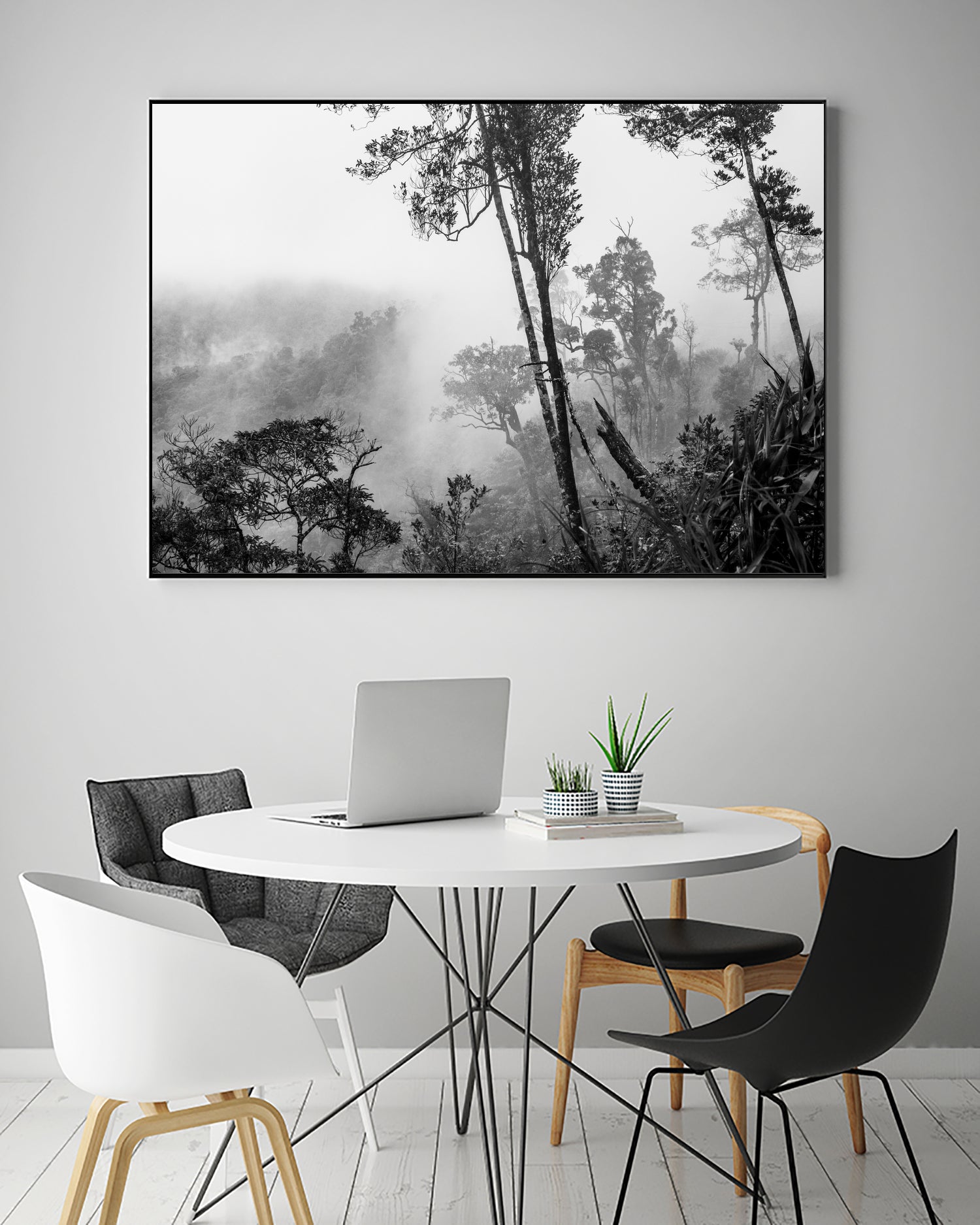 Trees in misty forest by Photolovers on GIANT ART - photograhy forest