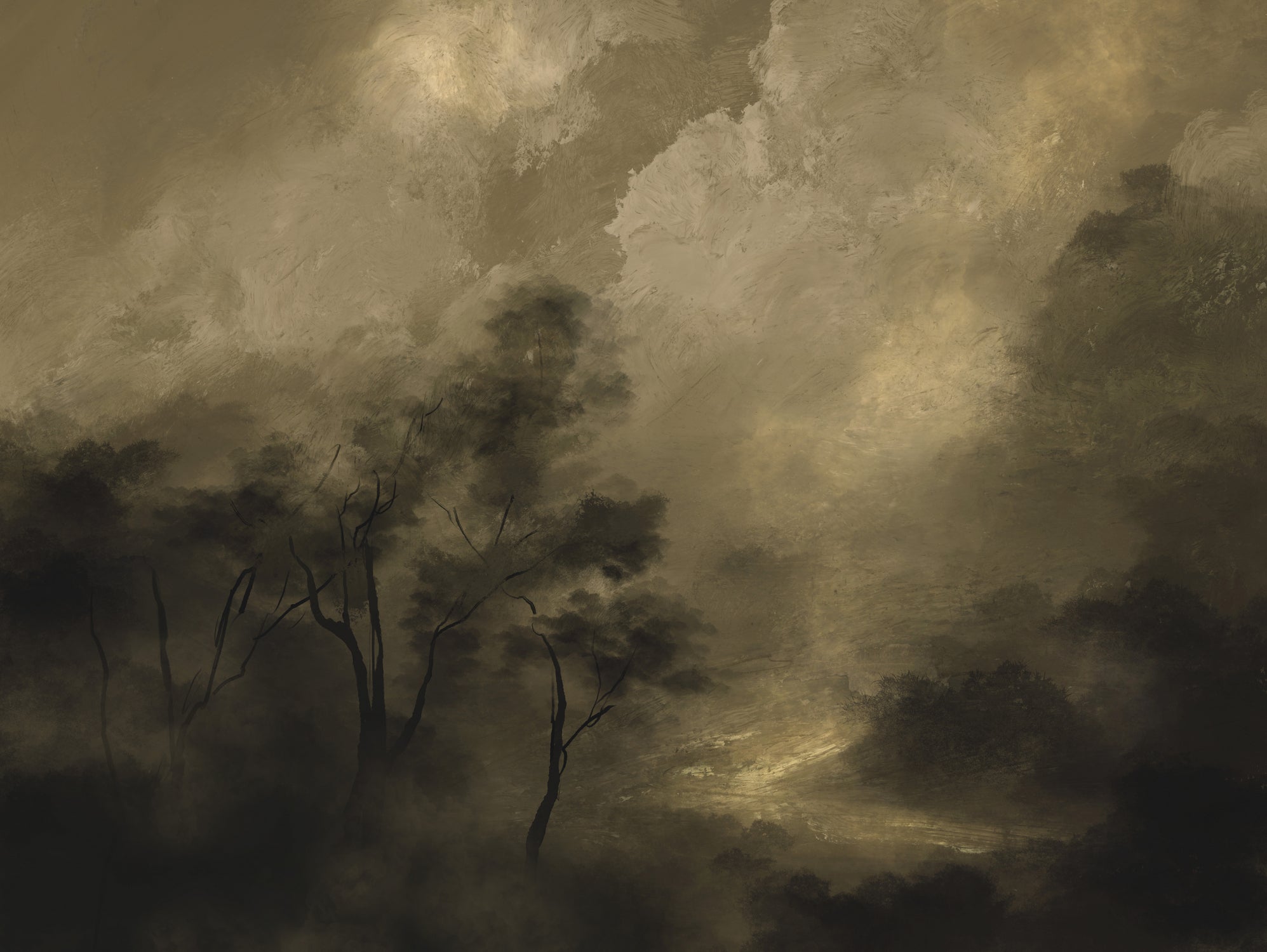 Moody Woods by Dan Hobday on GIANT ART - green hobday