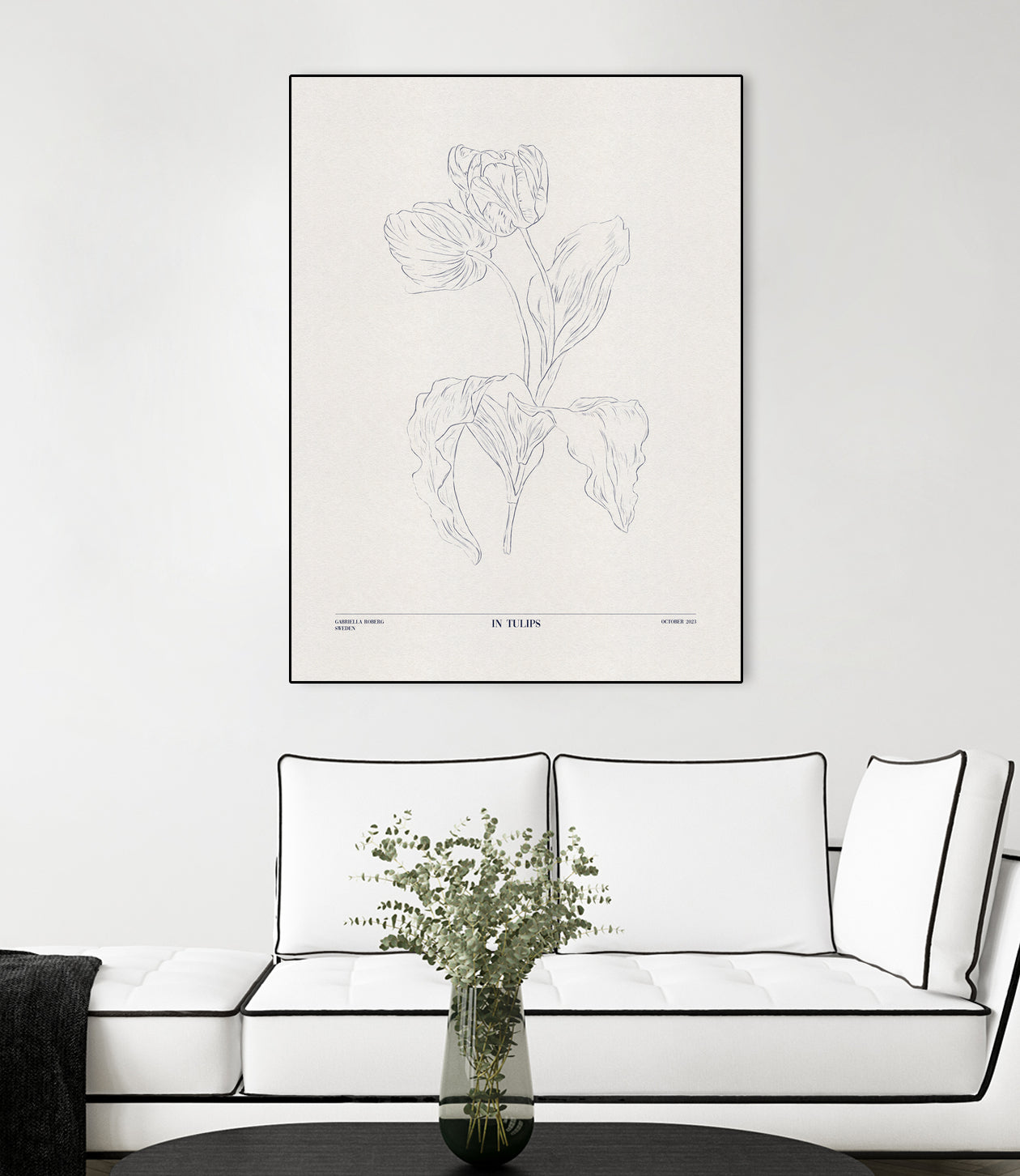 In Tulips (blue) by Gabriella Roberg on GIANT ART - line art gabriella roberg