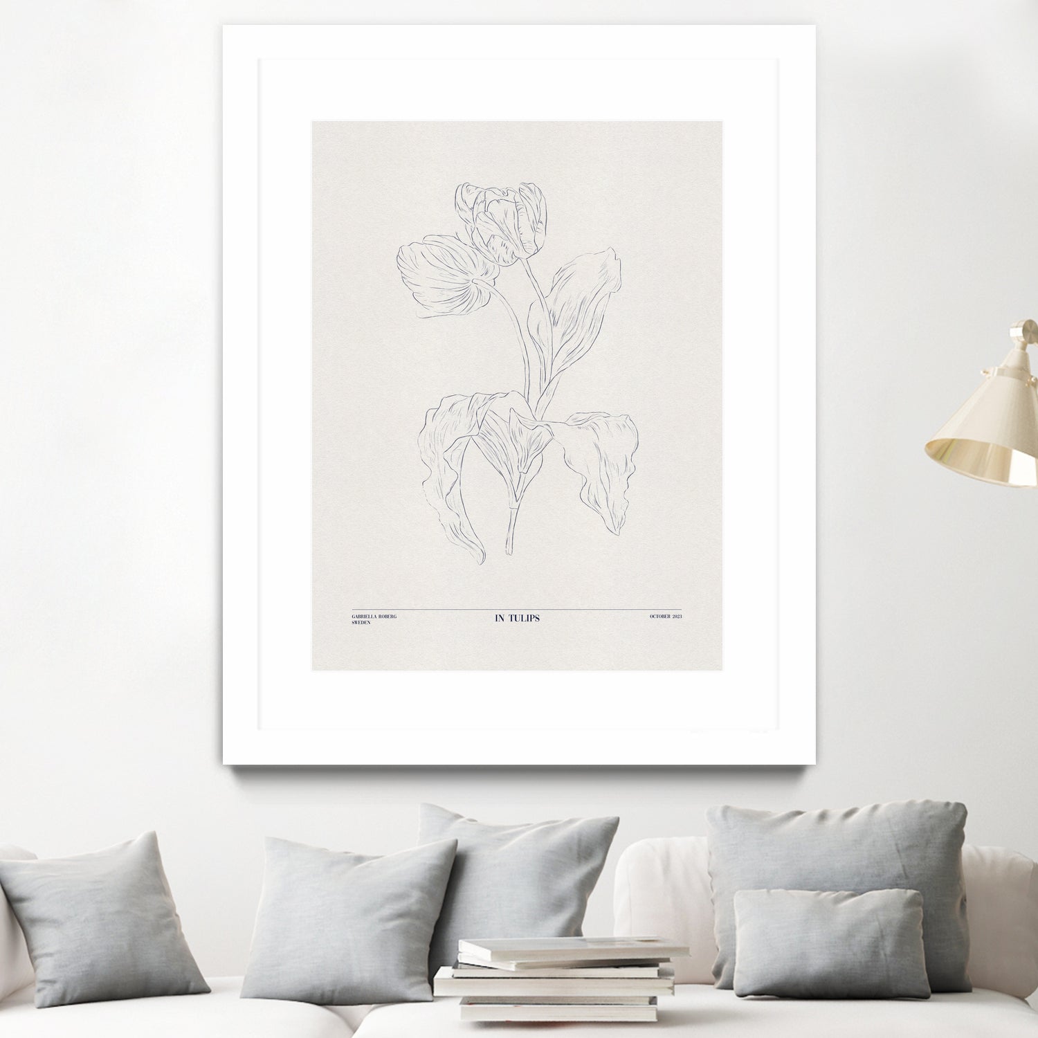 In Tulips (blue) by Gabriella Roberg on GIANT ART - line art gabriella roberg