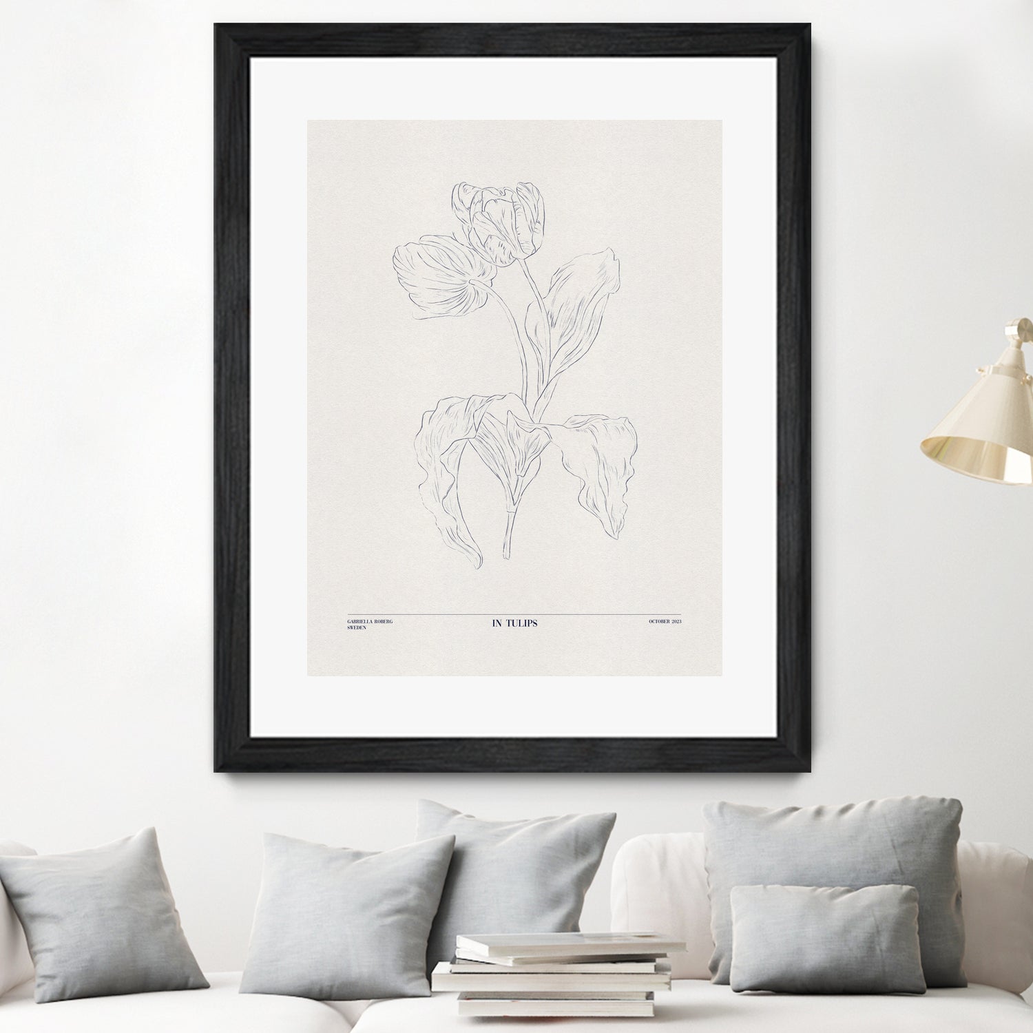 In Tulips (blue) by Gabriella Roberg on GIANT ART - line art gabriella roberg