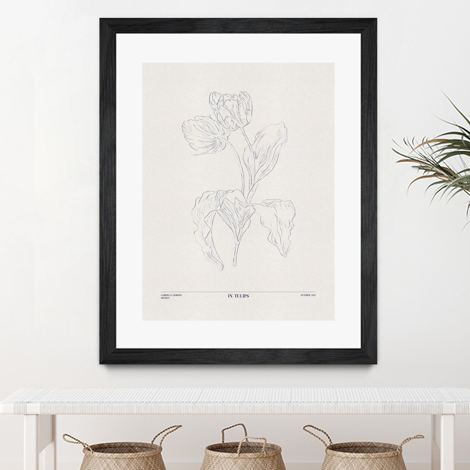 In Tulips (blue) by Gabriella Roberg on GIANT ART - line art gabriella roberg