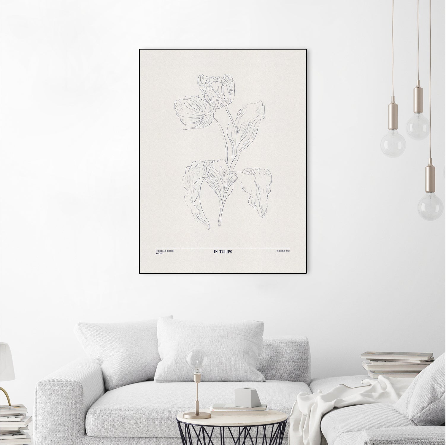 In Tulips (blue) by Gabriella Roberg on GIANT ART - line art gabriella roberg