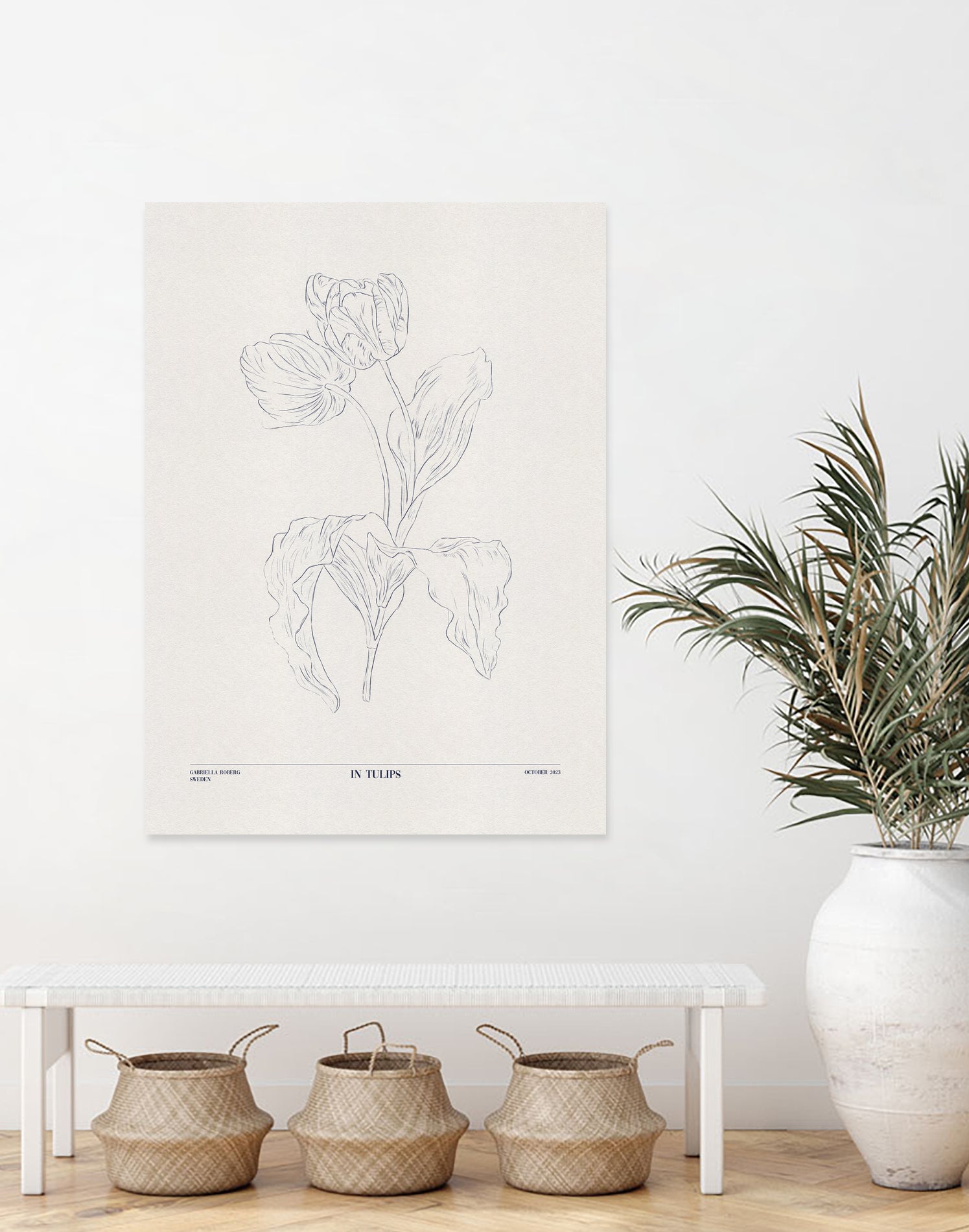 In Tulips (blue) by Gabriella Roberg on GIANT ART - line art gabriella roberg