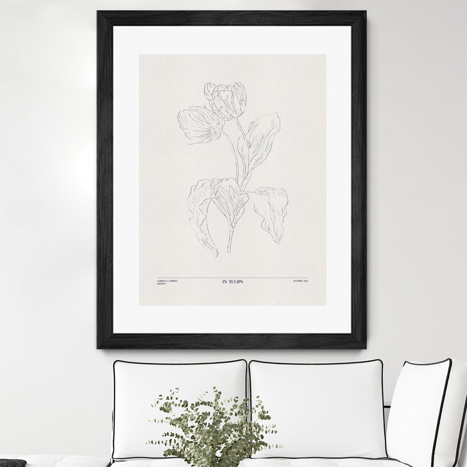 In Tulips (blue) by Gabriella Roberg on GIANT ART - line art gabriella roberg