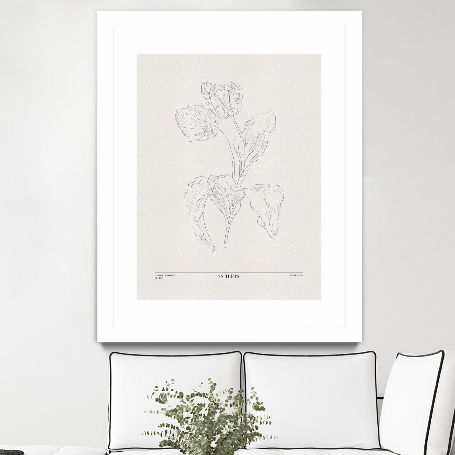 In Tulips (blue) by Gabriella Roberg on GIANT ART - line art gabriella roberg