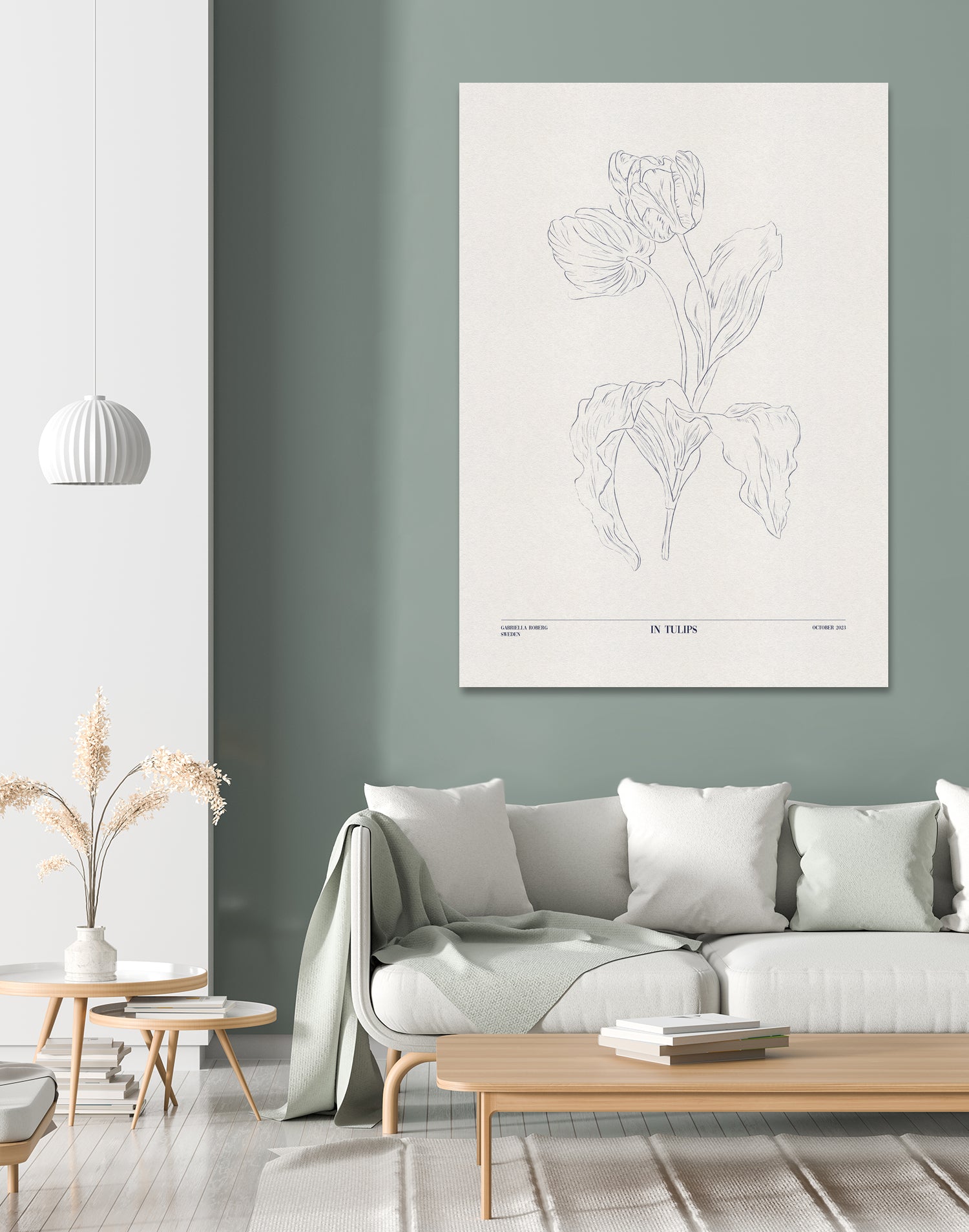 In Tulips (blue) by Gabriella Roberg on GIANT ART - line art gabriella roberg