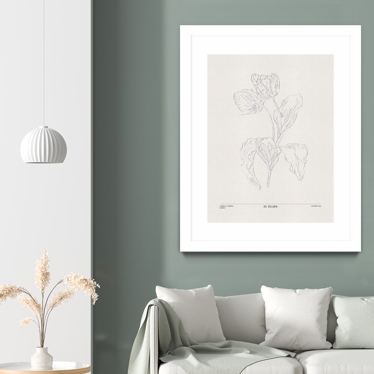 In Tulips (blue) by Gabriella Roberg on GIANT ART - line art gabriella roberg