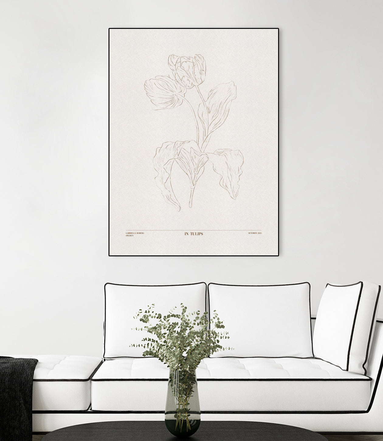 In Tulips (brown) by Gabriella Roberg on GIANT ART - line art gabriella roberg