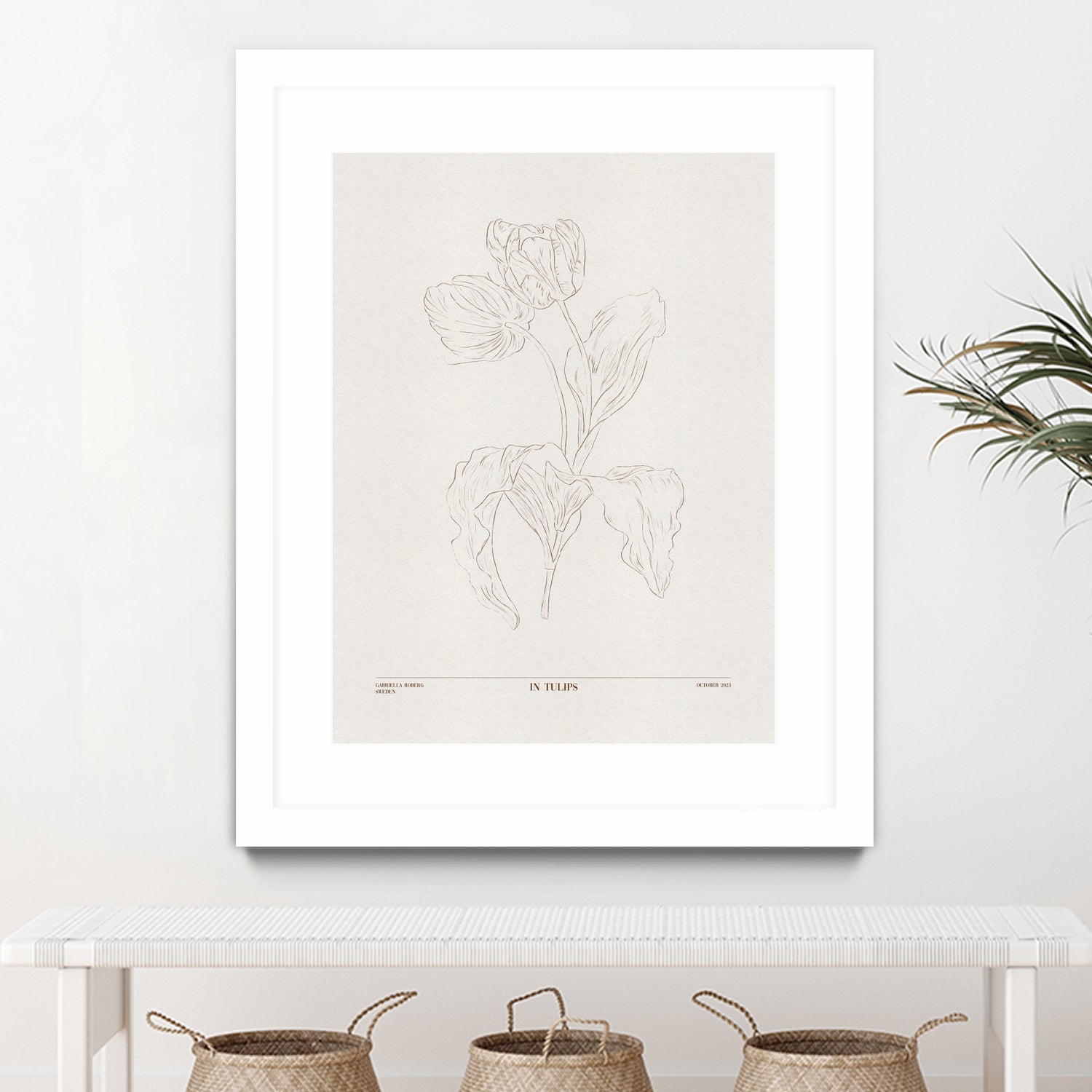 In Tulips (brown) by Gabriella Roberg on GIANT ART - line art gabriella roberg