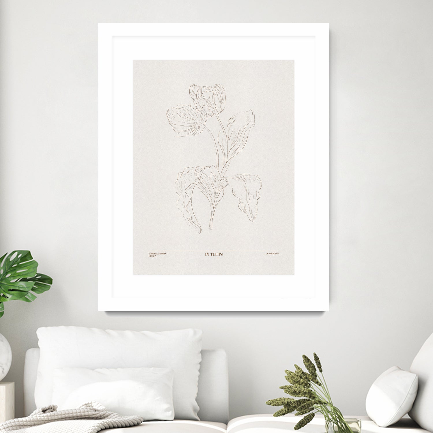 In Tulips (brown) by Gabriella Roberg on GIANT ART - line art gabriella roberg