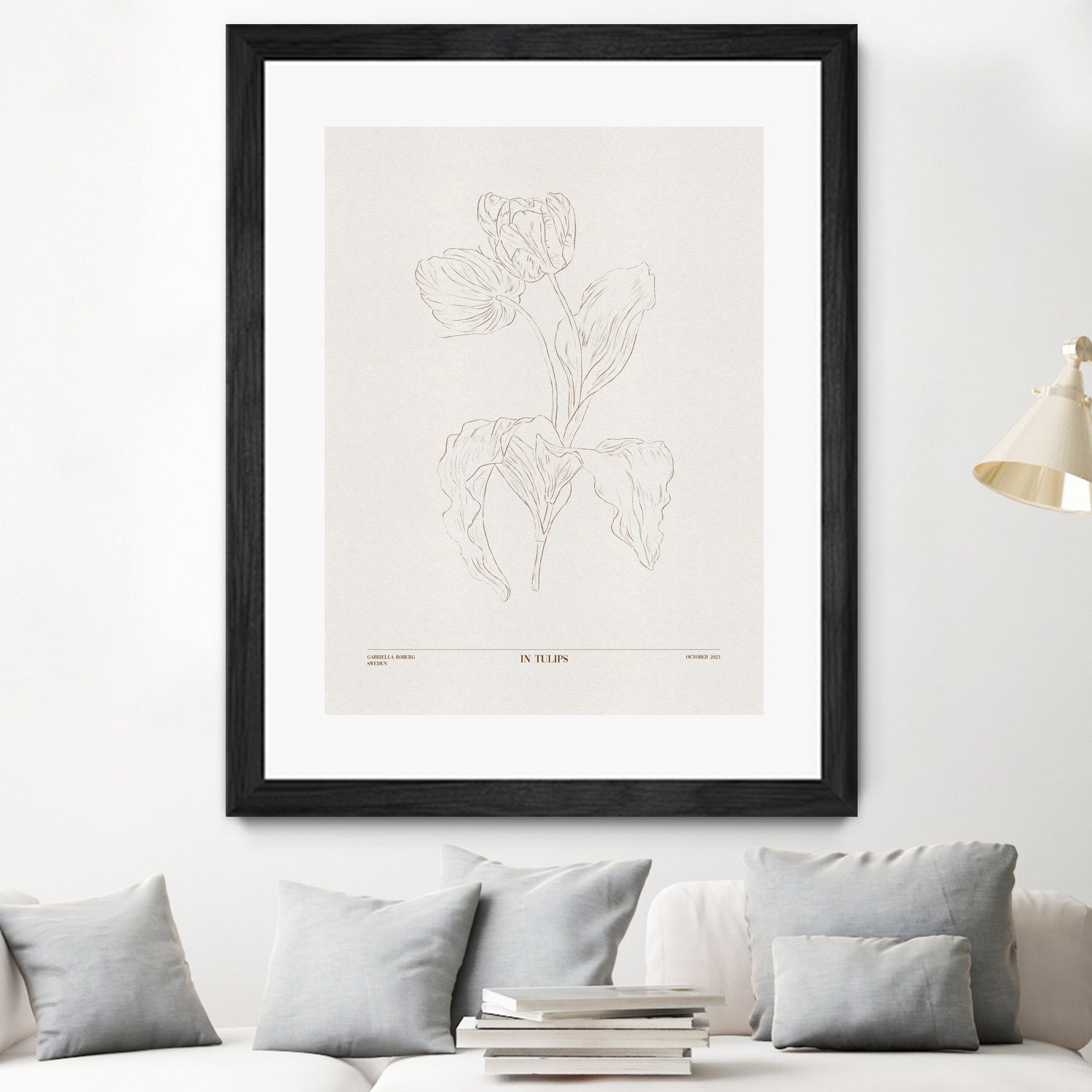 In Tulips (brown) by Gabriella Roberg on GIANT ART - line art gabriella roberg