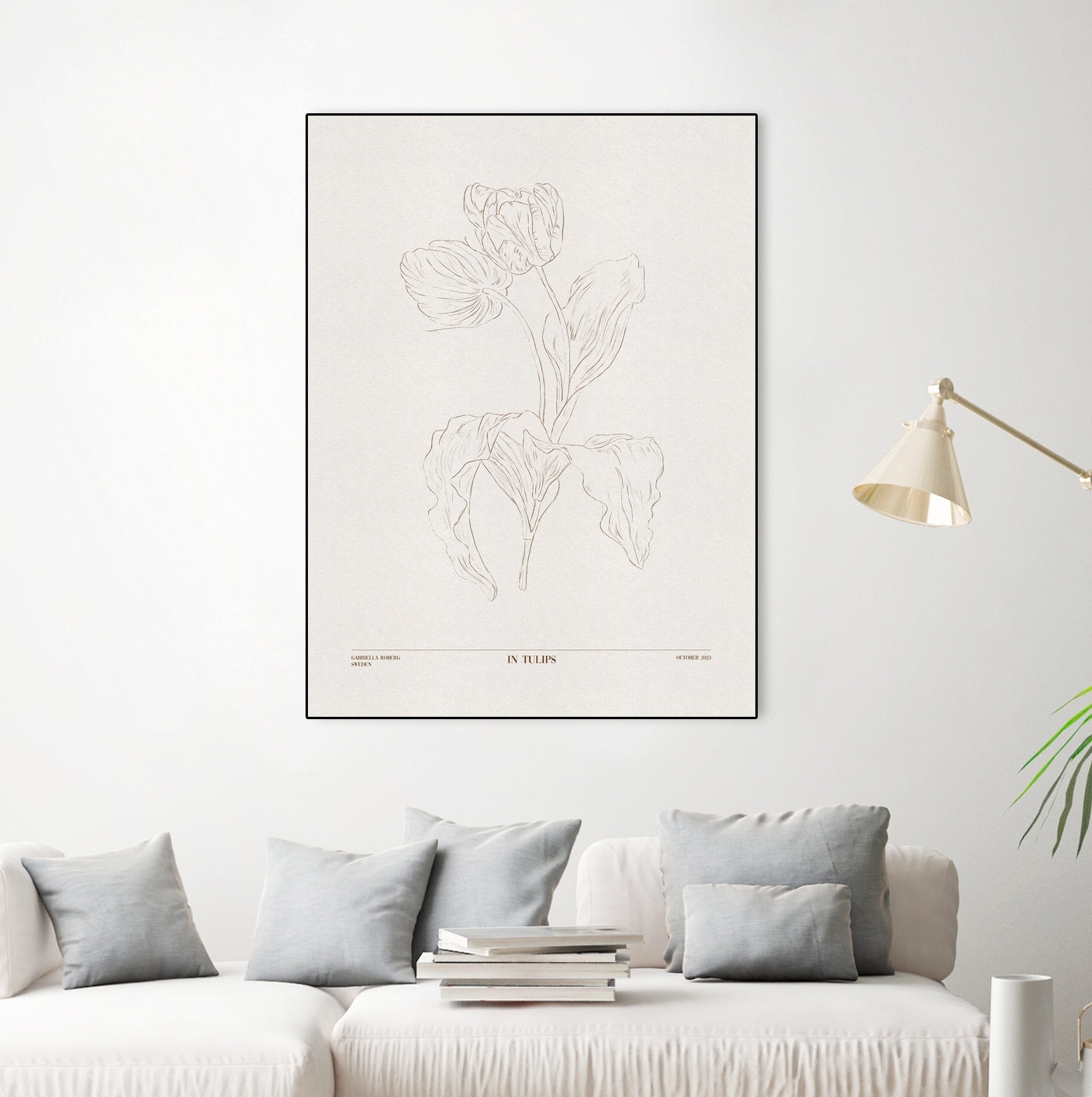 In Tulips (brown) by Gabriella Roberg on GIANT ART - line art gabriella roberg