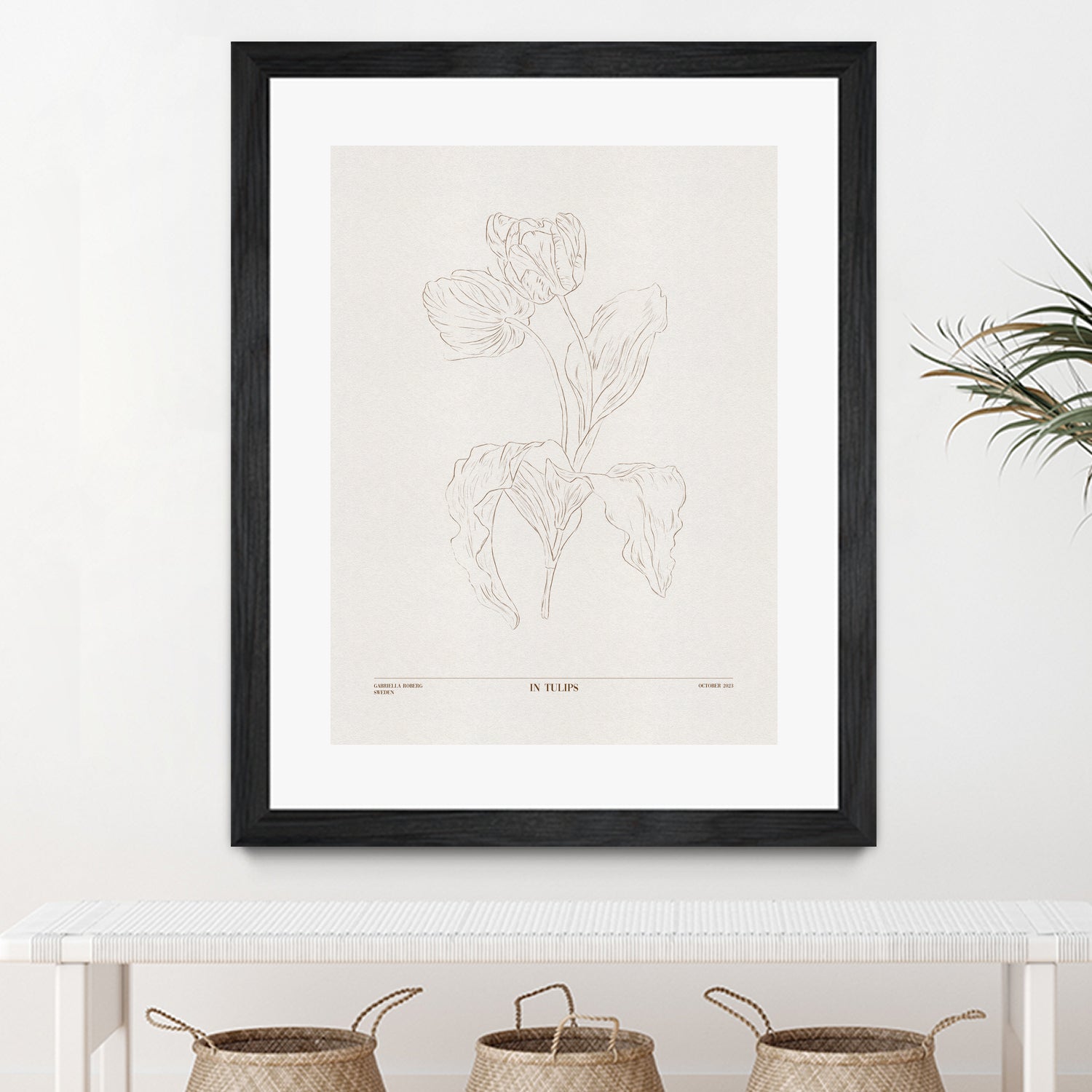 In Tulips (brown) by Gabriella Roberg on GIANT ART - line art gabriella roberg