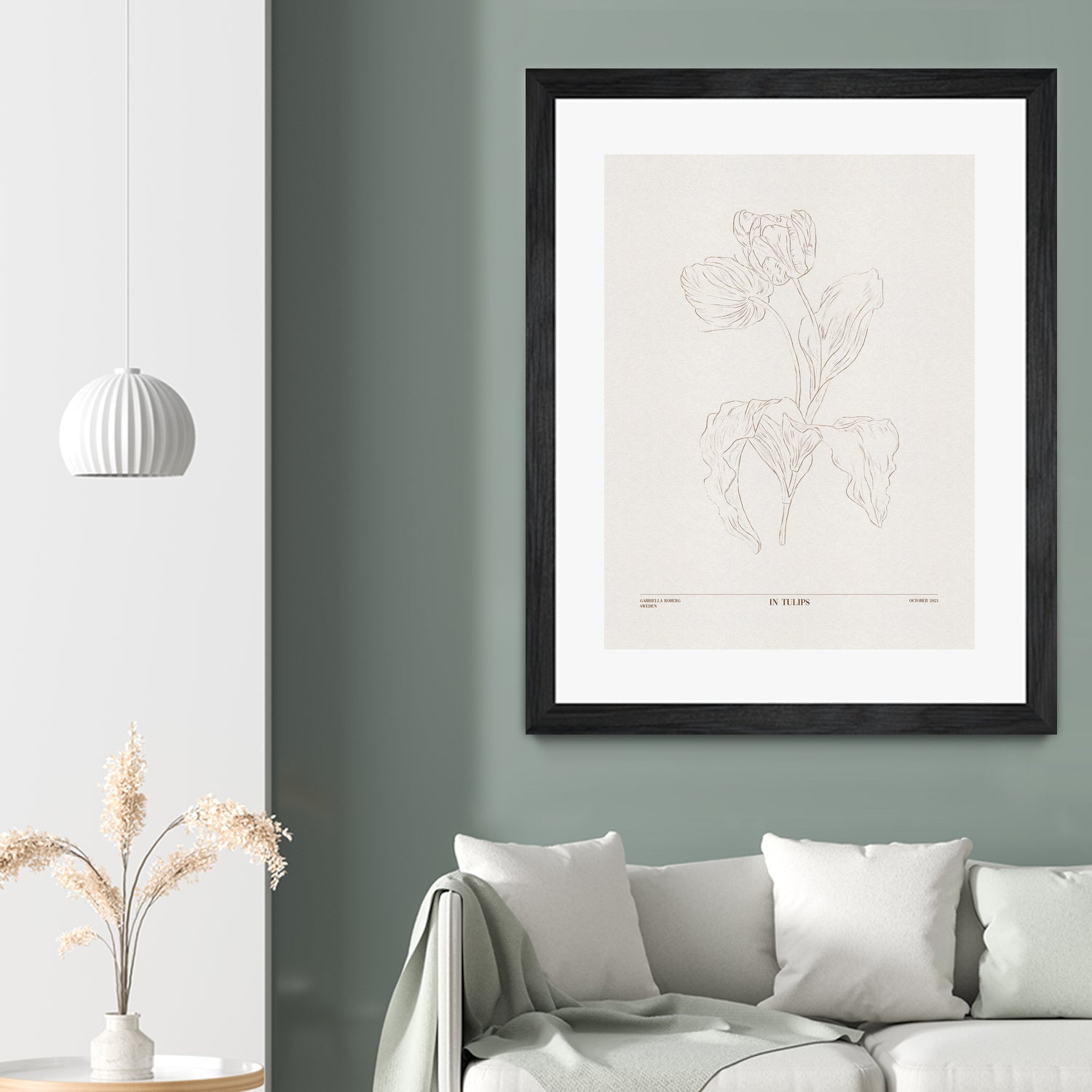 In Tulips (brown) by Gabriella Roberg on GIANT ART - line art gabriella roberg