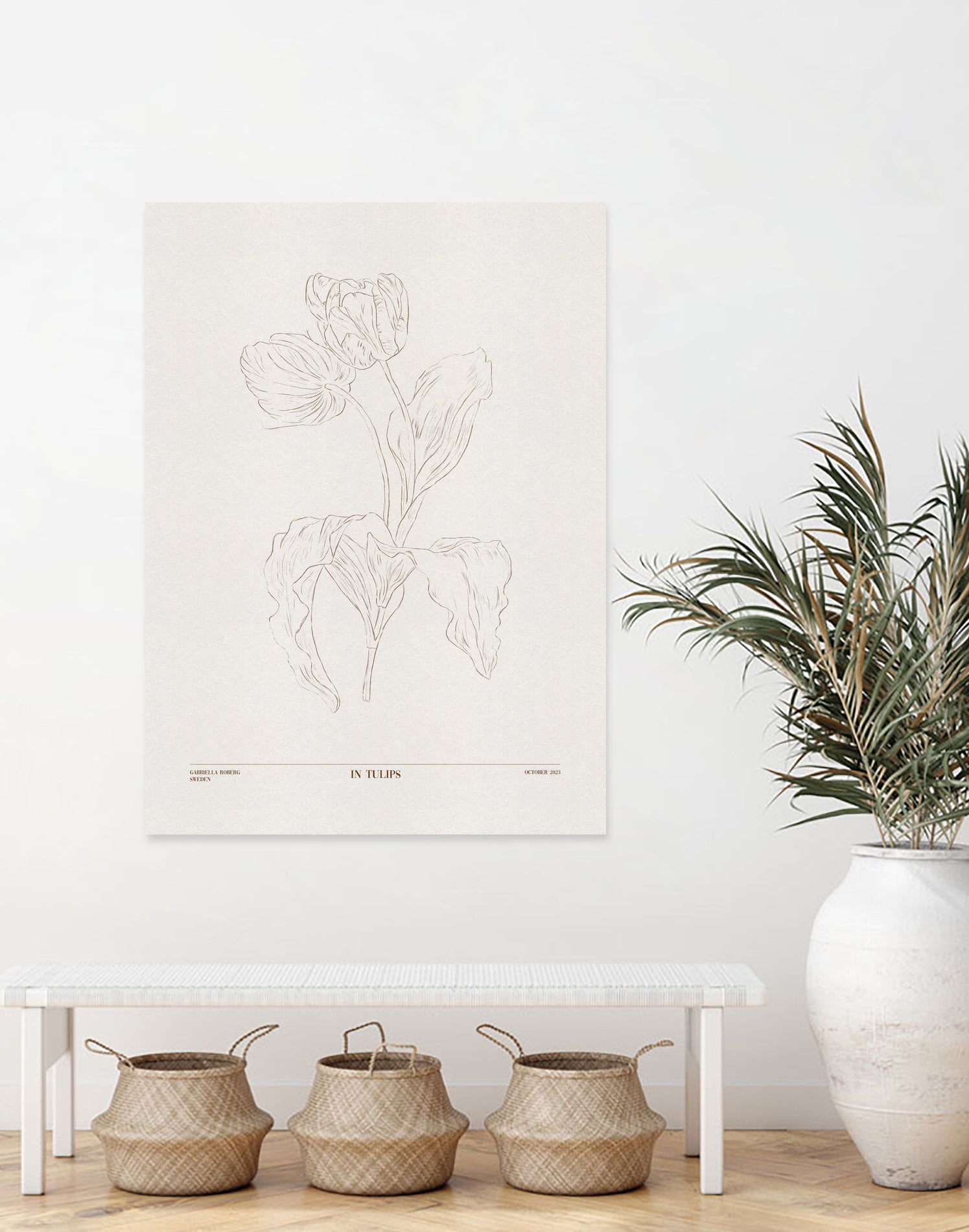 In Tulips (brown) by Gabriella Roberg on GIANT ART - line art gabriella roberg