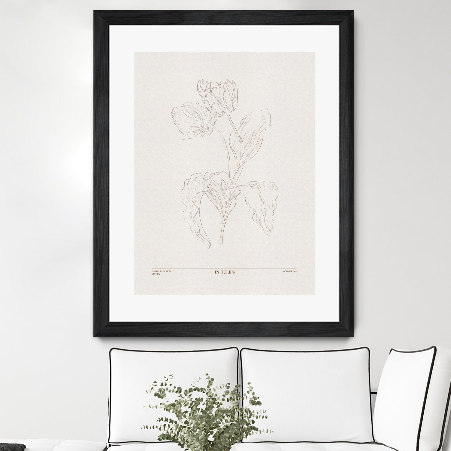 In Tulips (brown) by Gabriella Roberg on GIANT ART - line art gabriella roberg