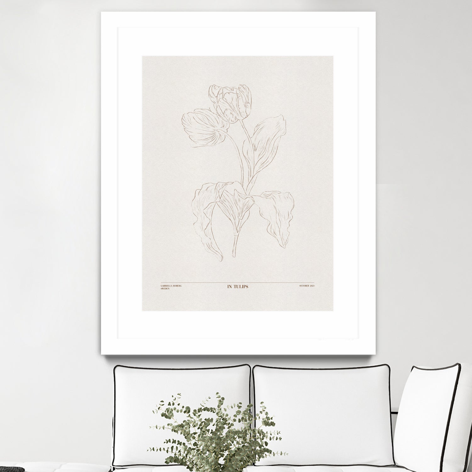 In Tulips (brown) by Gabriella Roberg on GIANT ART - line art gabriella roberg