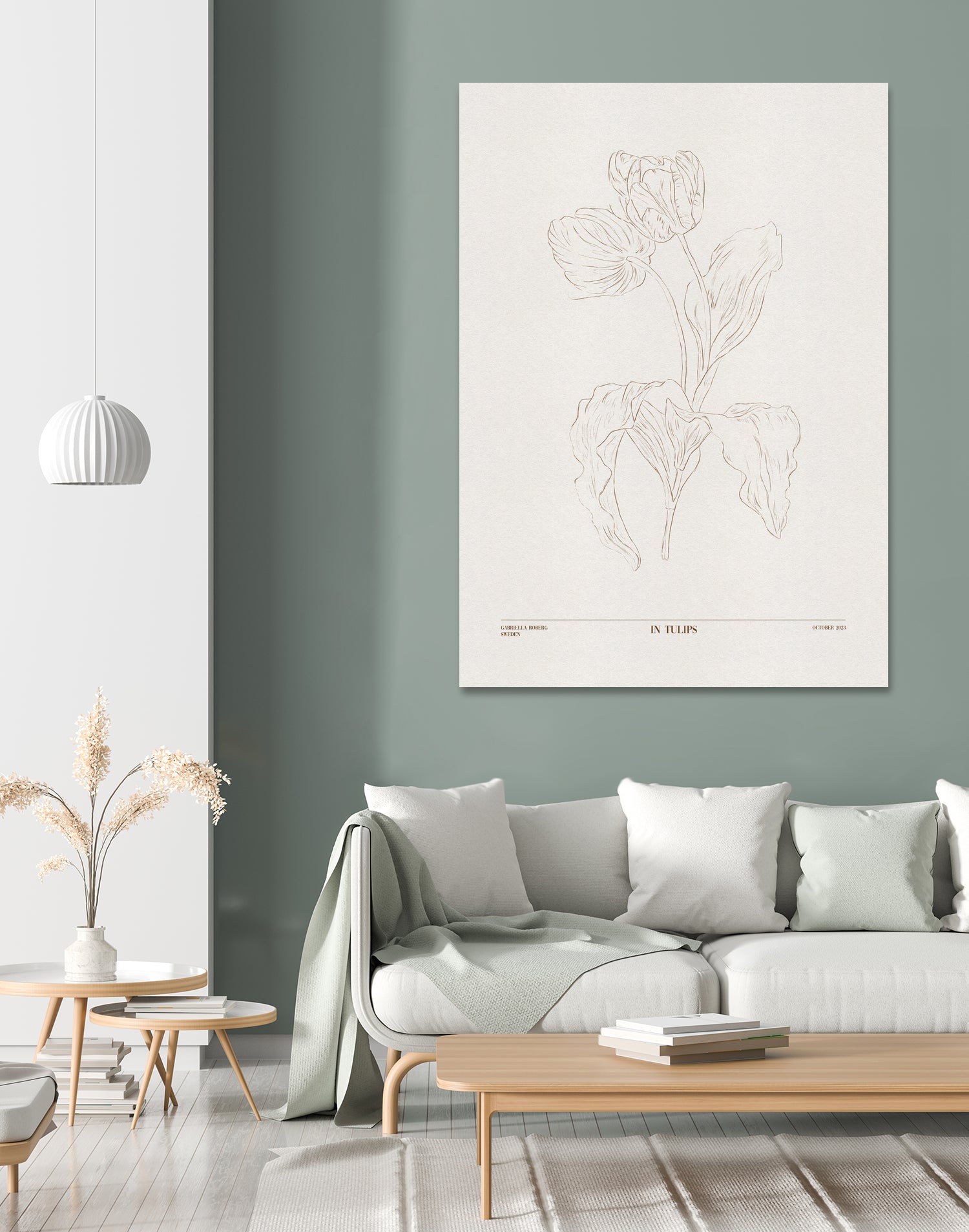 In Tulips (brown) by Gabriella Roberg on GIANT ART - line art gabriella roberg