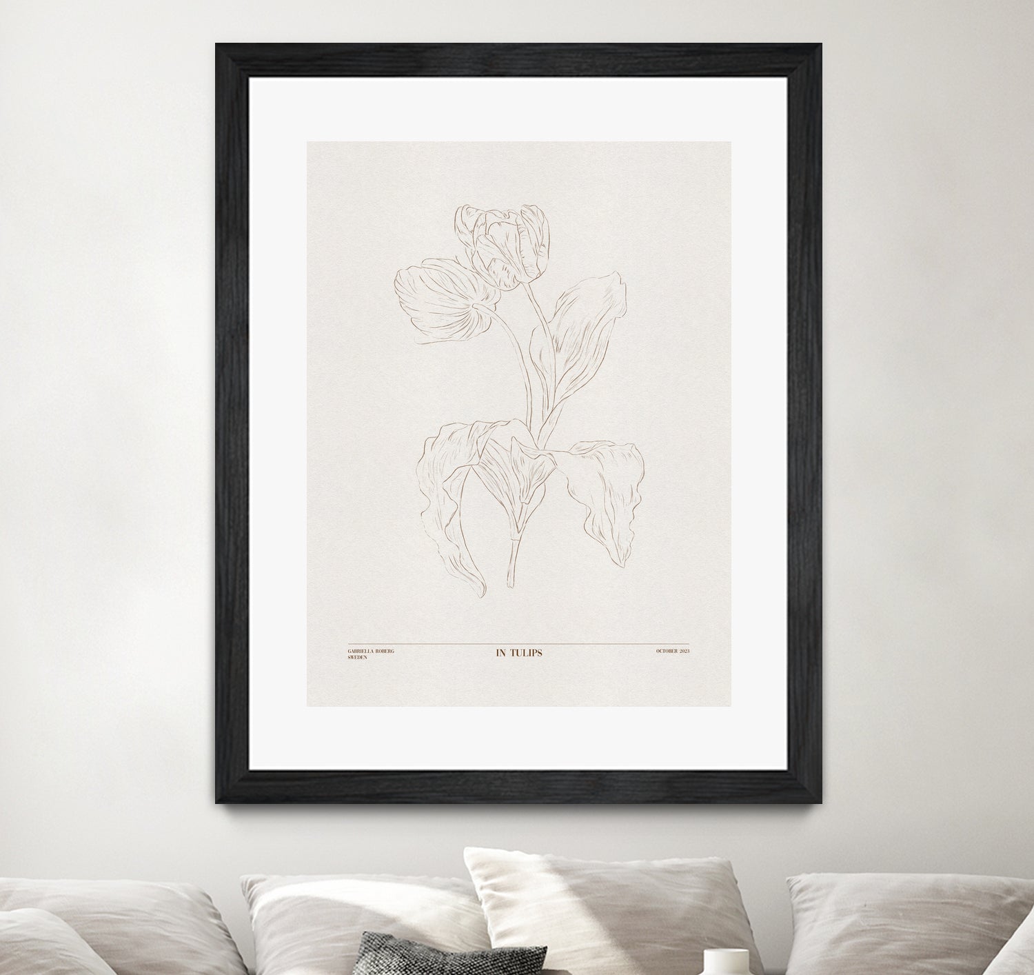In Tulips (brown) by Gabriella Roberg on GIANT ART - line art gabriella roberg