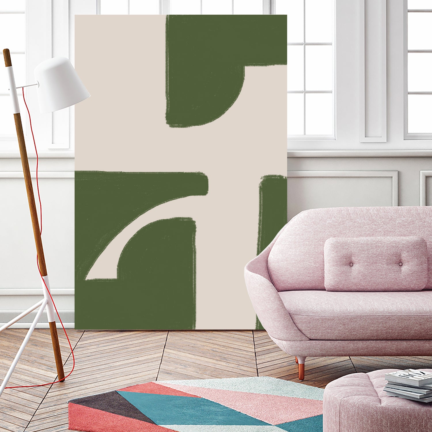 Green Beige Modern by THE on GIANT ART - illustration drawing