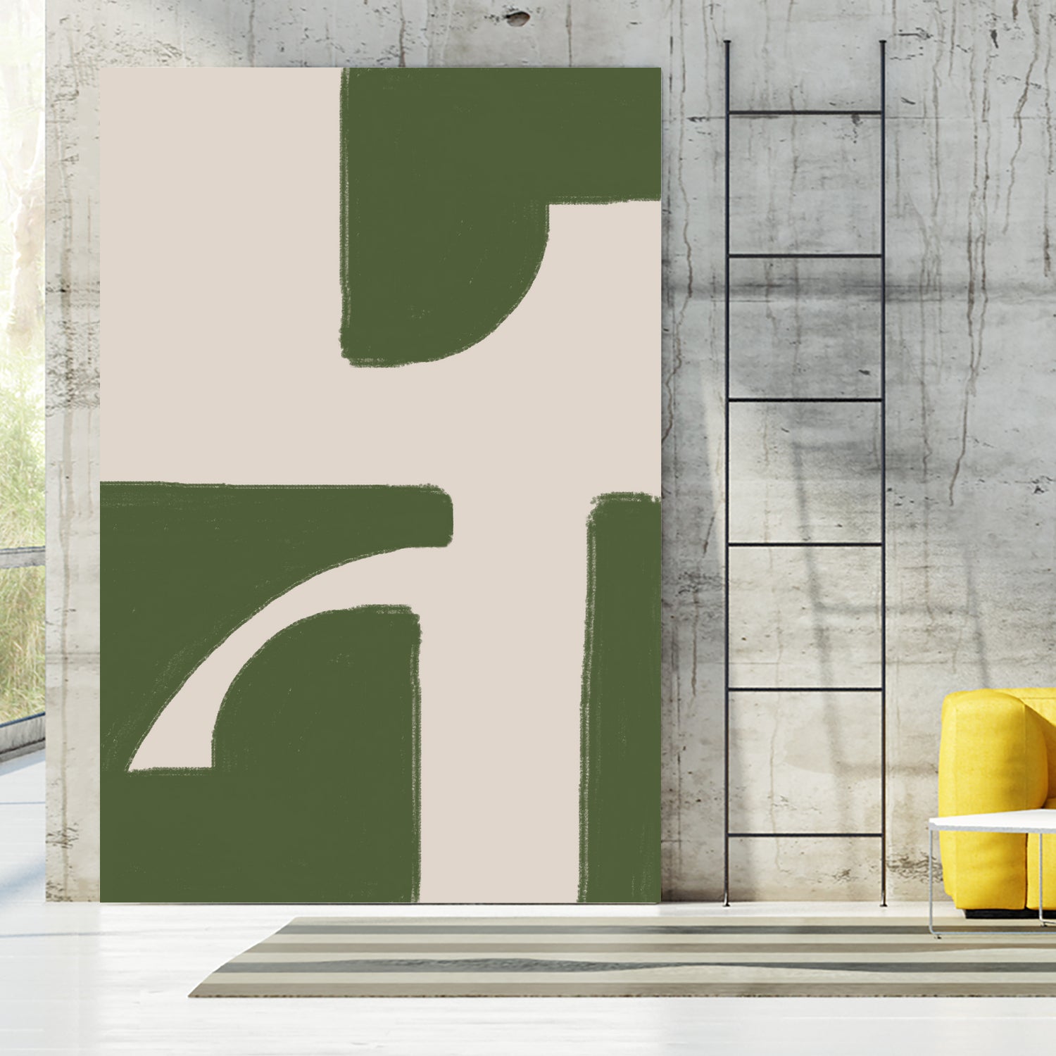 Green Beige Modern by THE on GIANT ART - illustration drawing