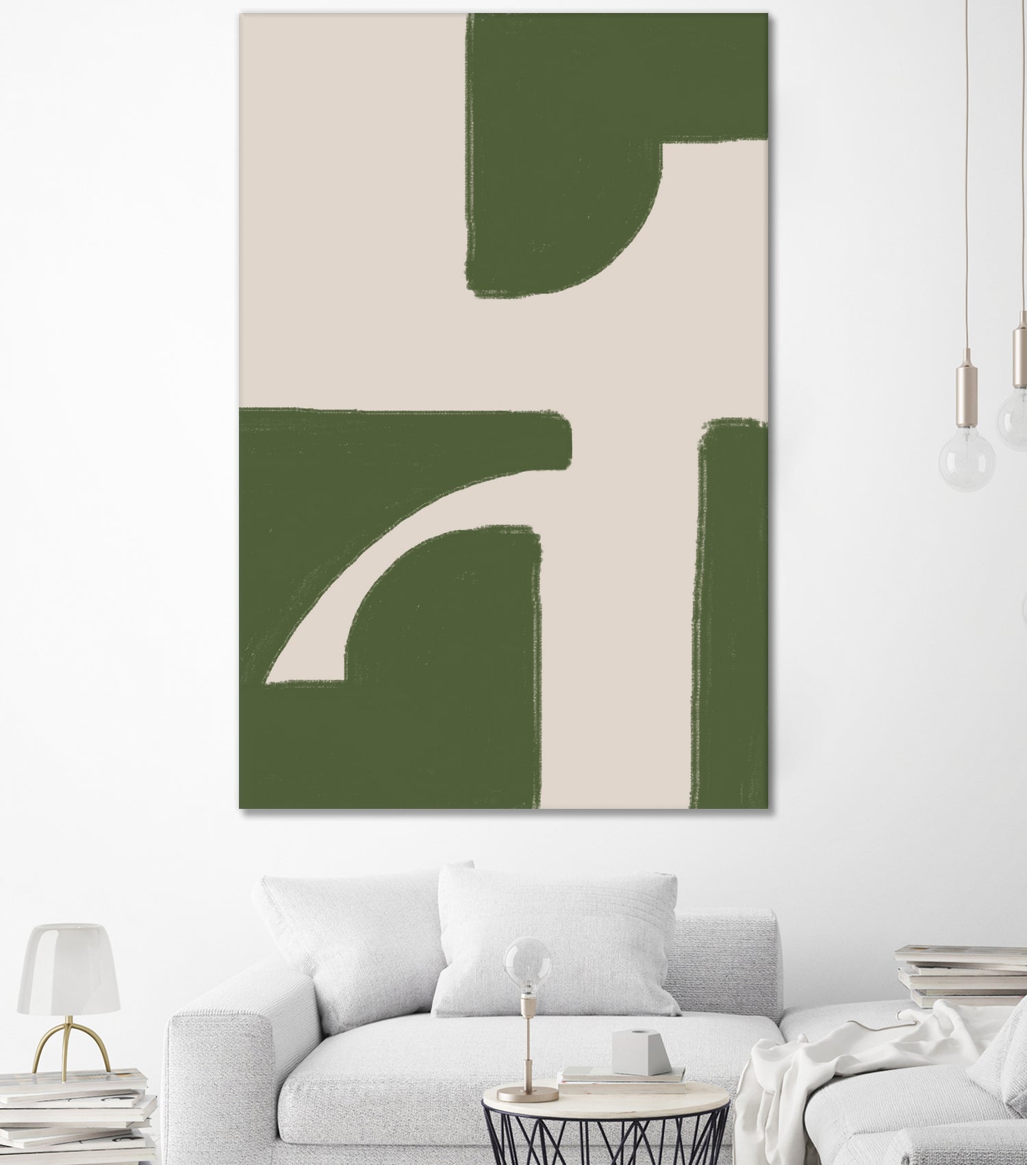 Green Beige Modern by THE on GIANT ART - illustration drawing