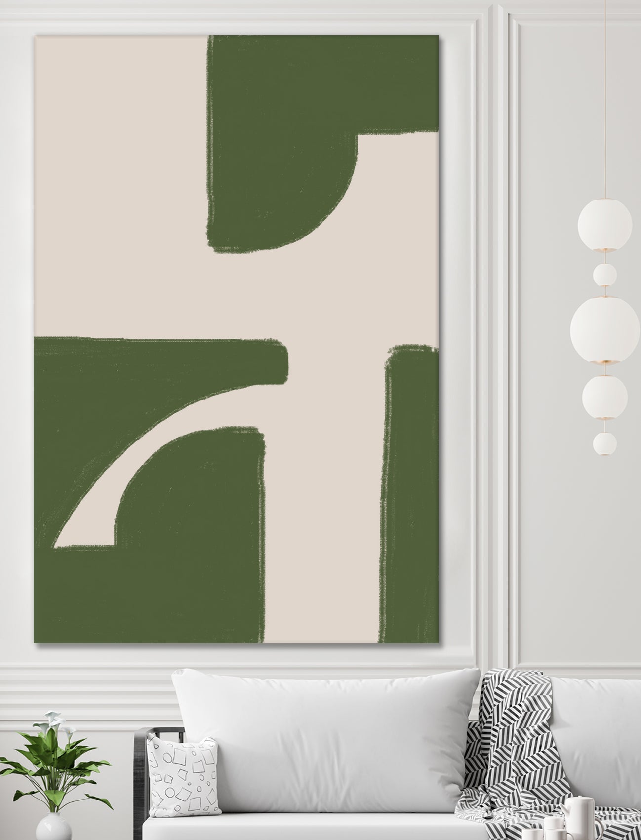 Green Beige Modern by THE on GIANT ART - illustration drawing