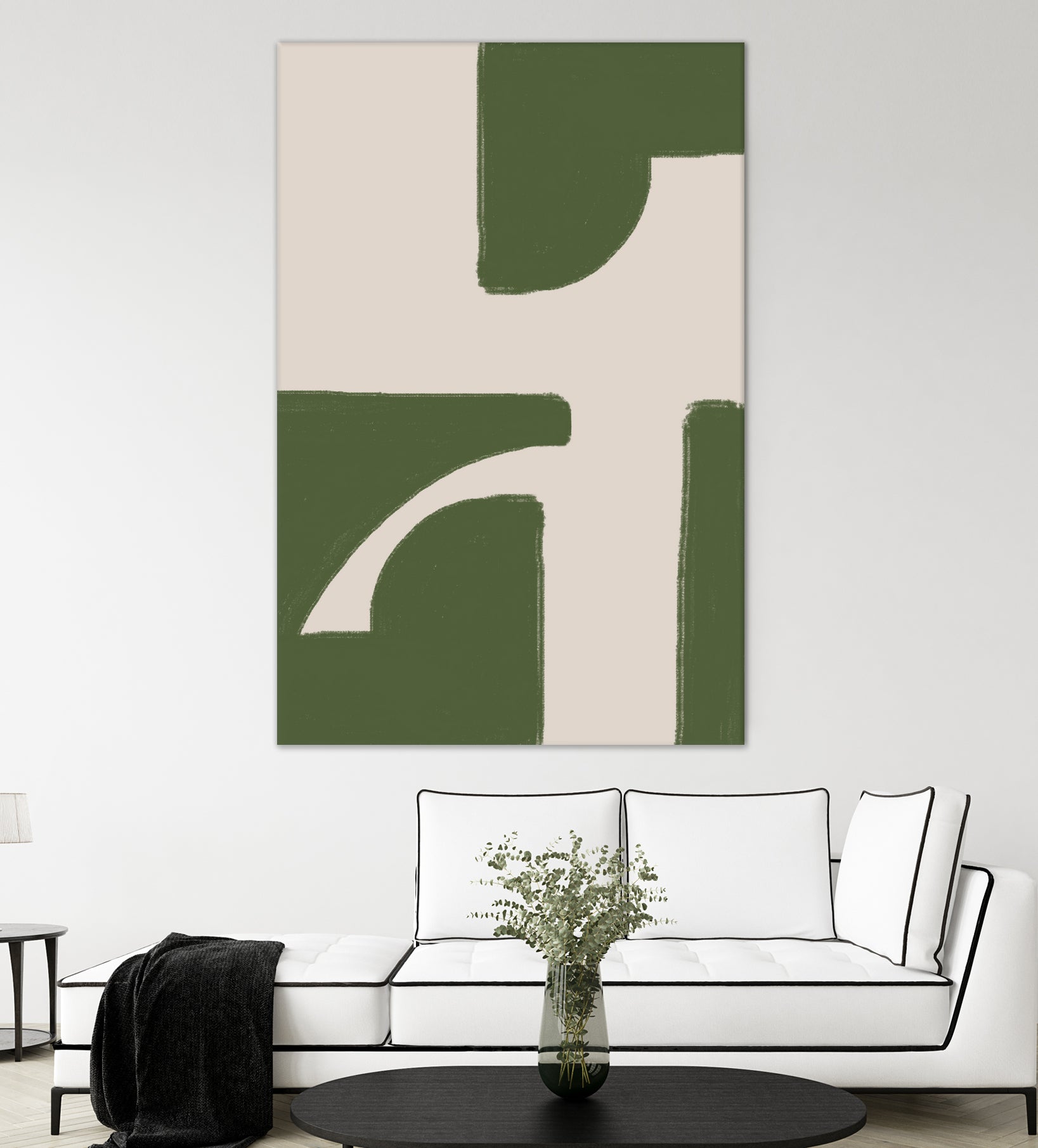 Green Beige Modern by THE on GIANT ART - illustration drawing