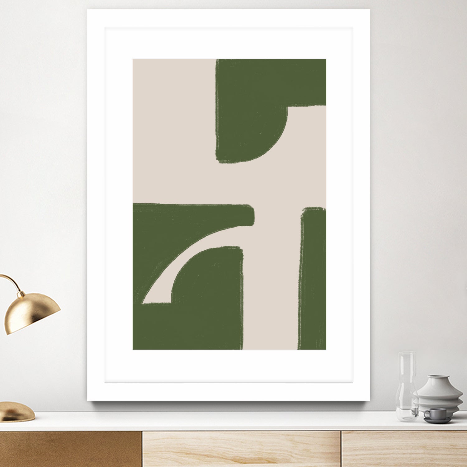 Green Beige Modern by THE on GIANT ART - illustration drawing